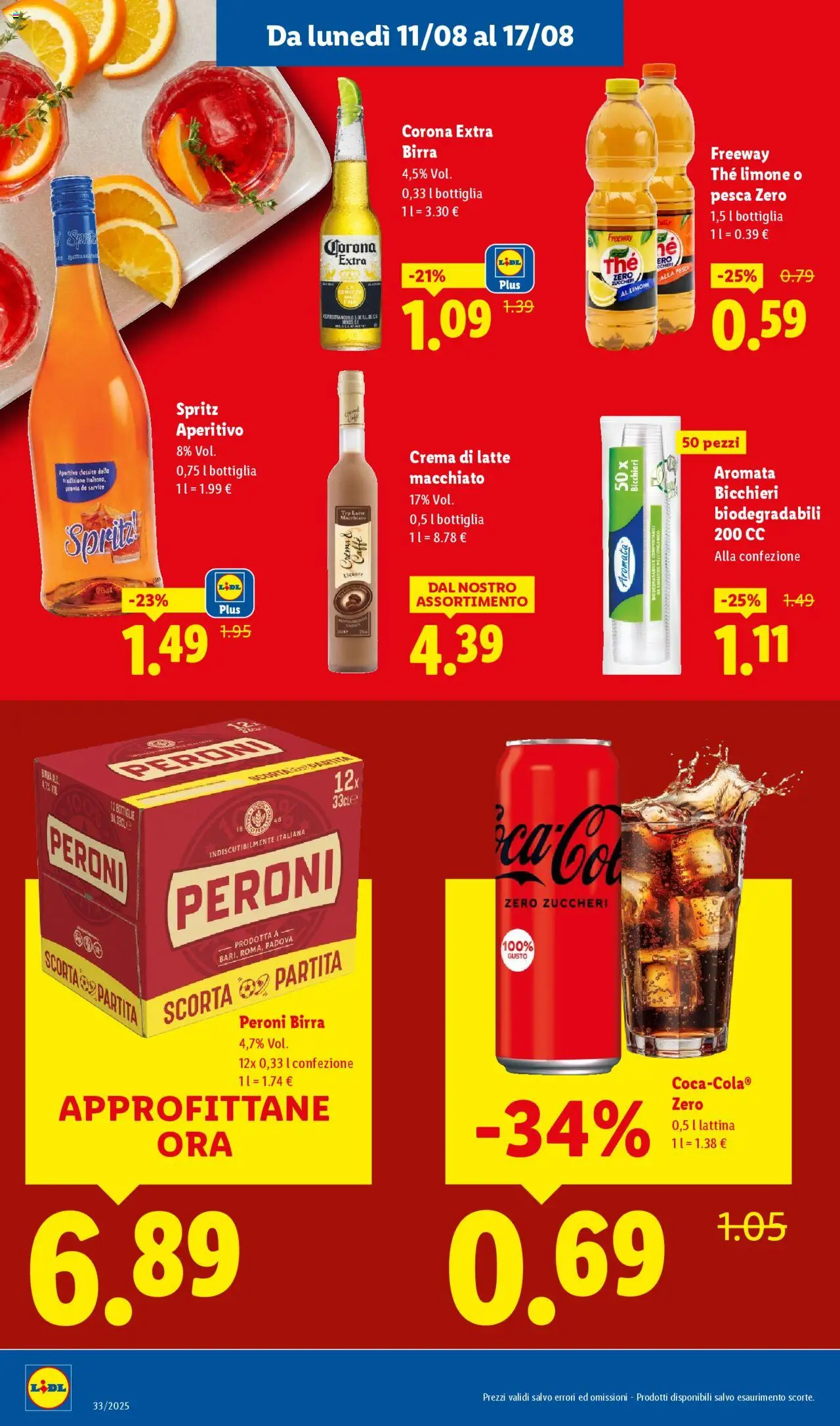 Volantino Lidl del 11.08.2025 | Pagina: 4 | Prodotti: Crema, Caffè, The, Bottiglia