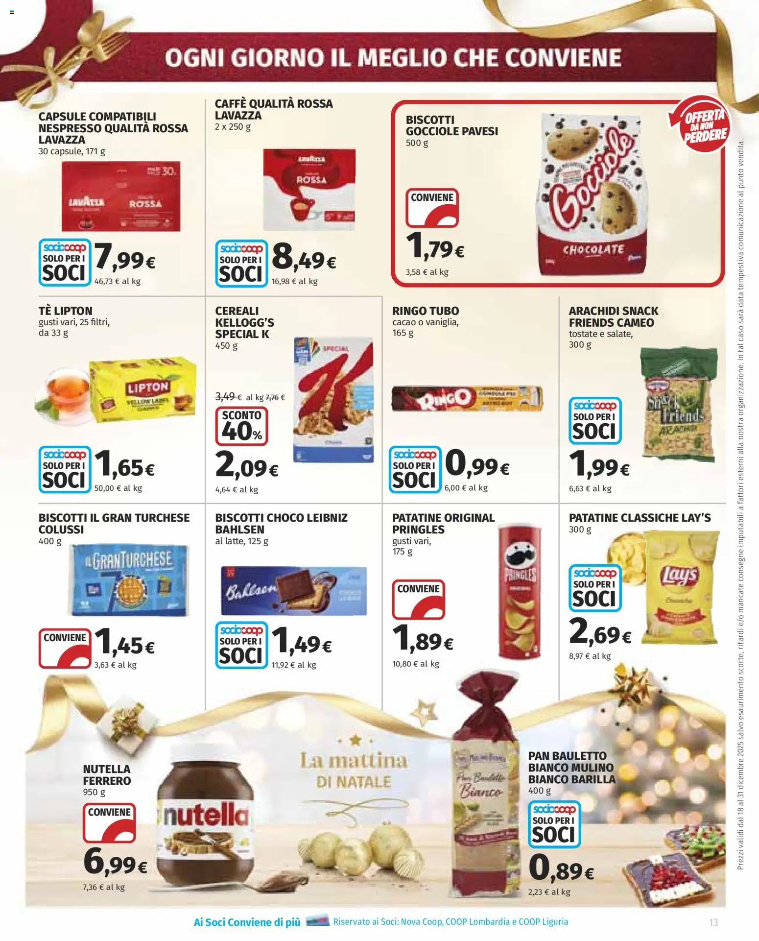 Volantino COOP del 18.12.2025 | Pagina: 13 | Prodotti: Biscotti, Tubo, Data, Arachidi