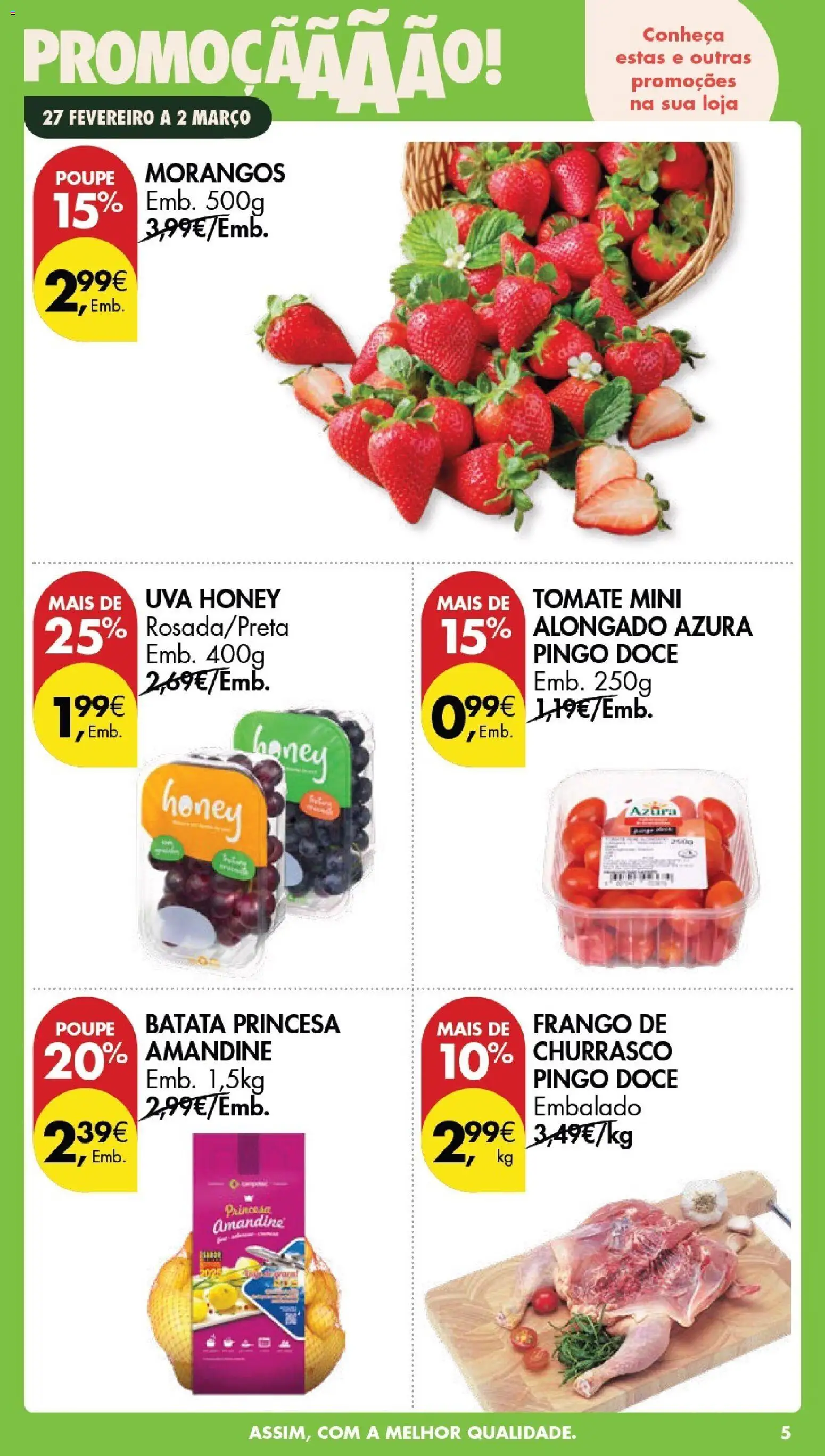 Pingo Doce Poupe este Fim de Semana │ válido de 27.02.2026 | Página: 5 | Produtos: Batata, Frango, Tomate, Morangos