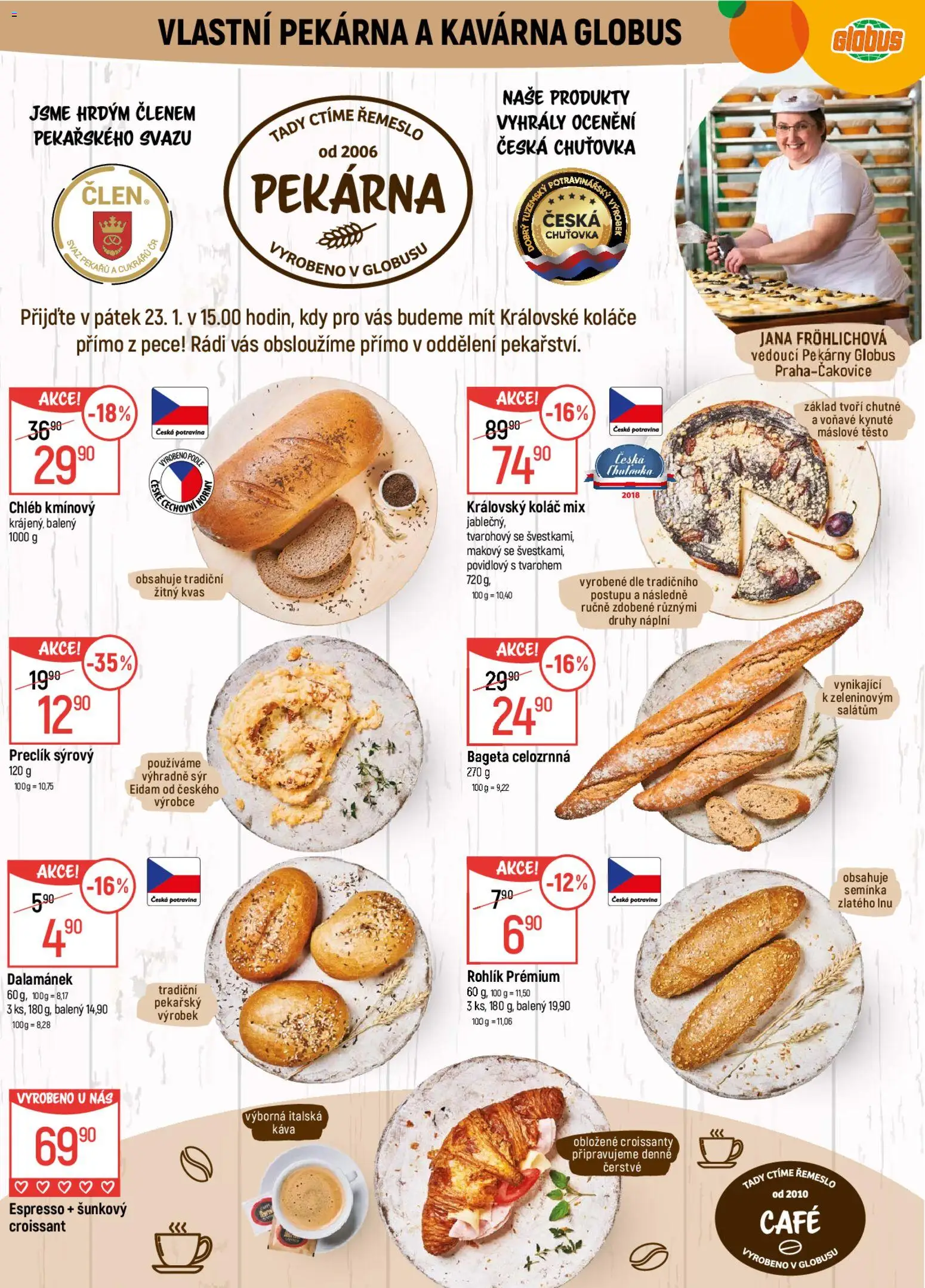 Globus leták od 21.01.2026 | Strana: 8 | Produkty: Chléb, Croissant, Semínka, Bageta