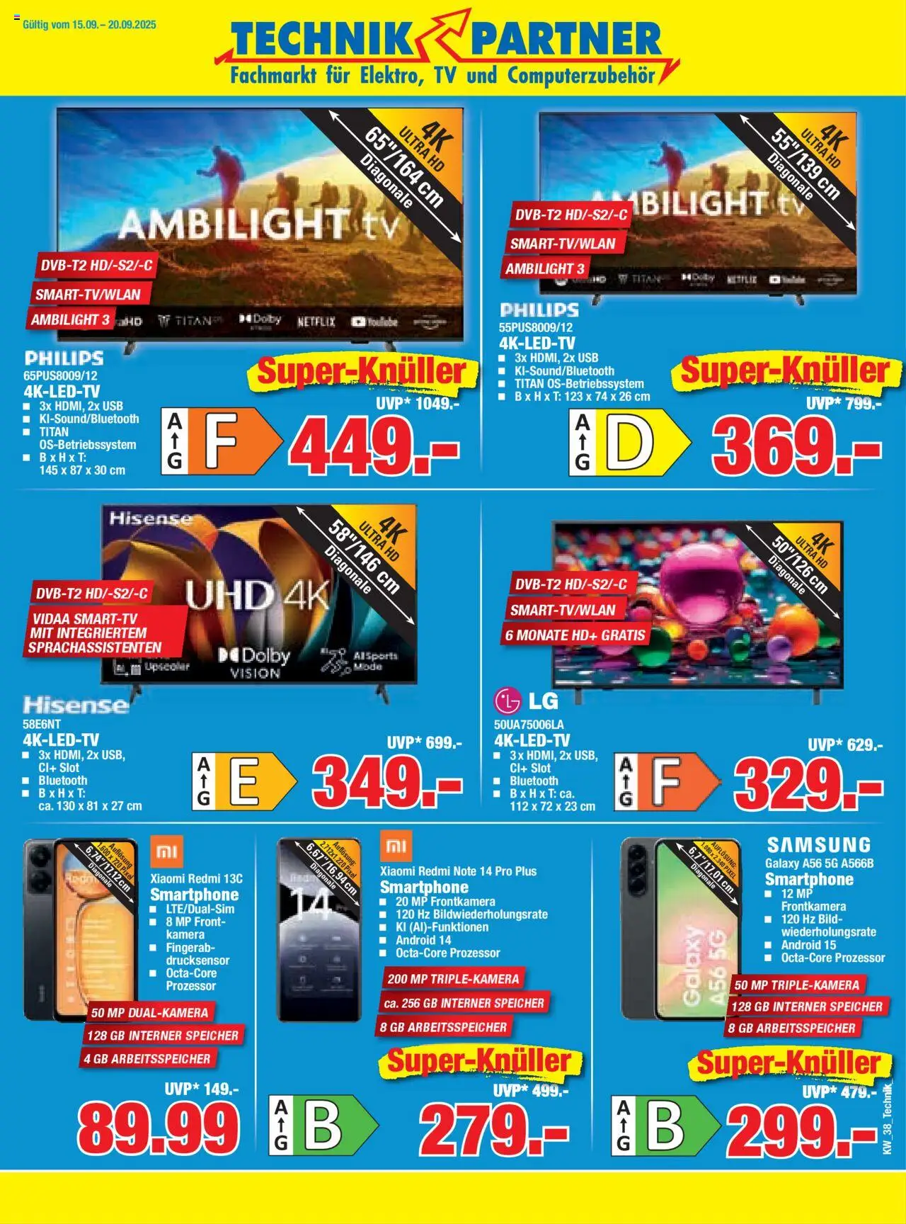 HERKULES - Technik Partner – gültig ab 15.09.2025 | Seite: 1 | Produkte: Xiaomi, Philips, USB, Smartphone
