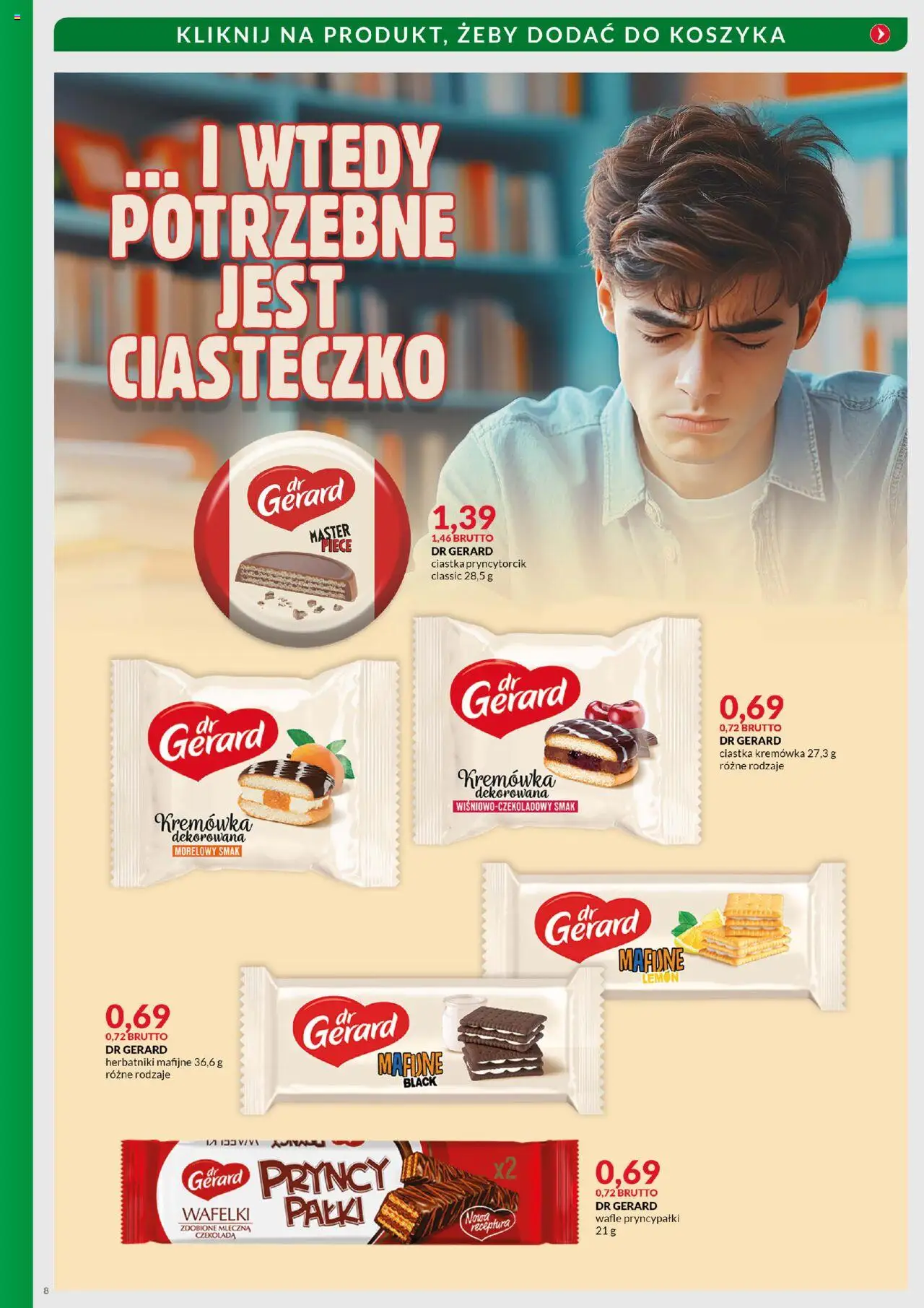 Eurocash Gazetka - Witaj Uniwersytecie od 15.09.2025 | Strona: 8 | Produkty: Wafle, Herbatniki, Wafelki, Czekolada