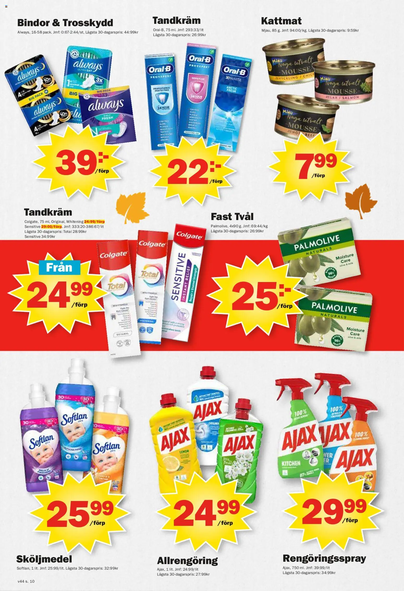 Pekås reklamblad aktuell från 27.10.2025 | Sida: 10 | Produkter: Trosskydd, Tvål, Tandkräm, Sköljmedel