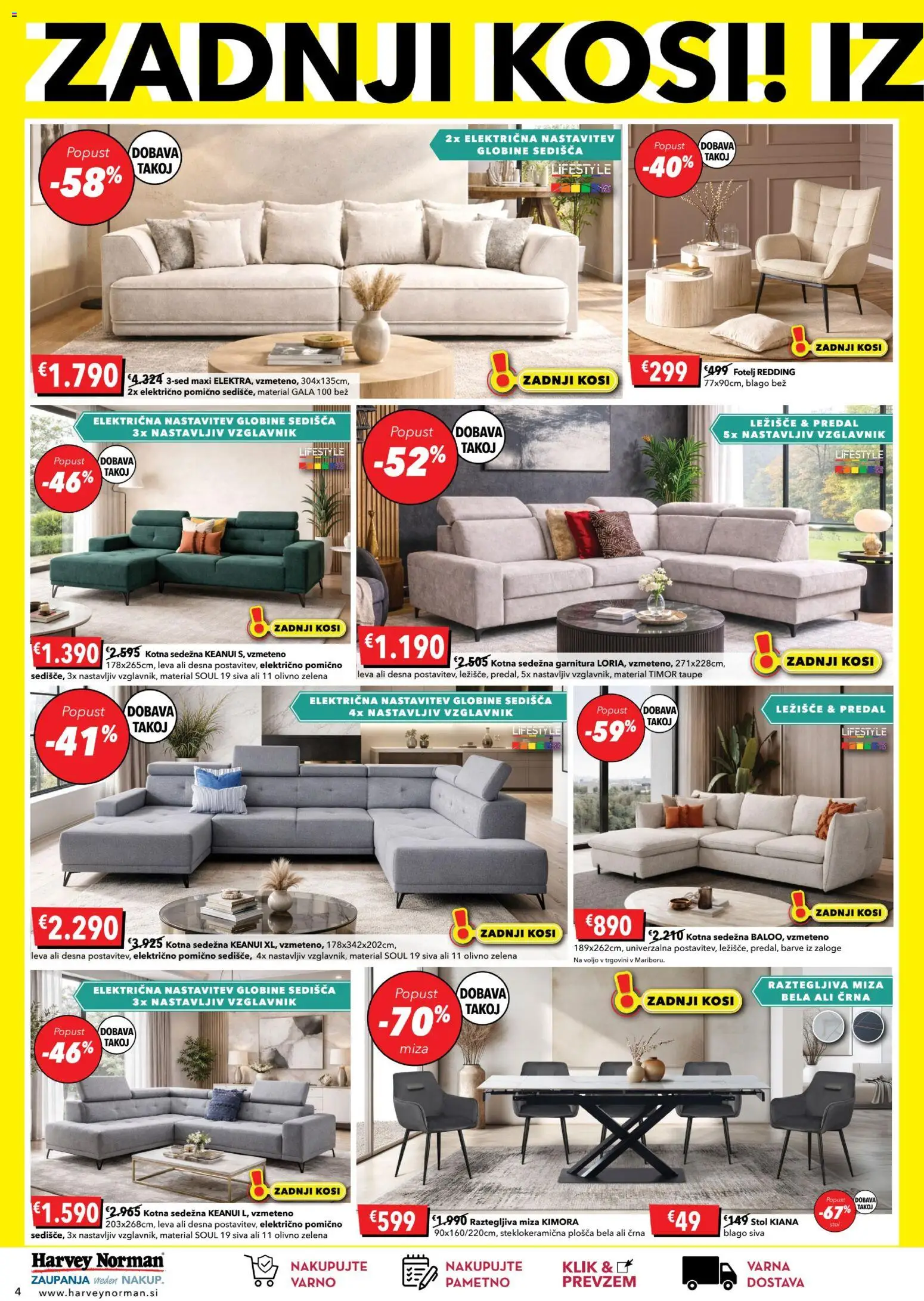 Novi Harvey Norman katalog ponudbe – veljaven od 25.02.2026 | Stran: 4 | Izdelki: Fotelj, Miza, Stol, Zelena
