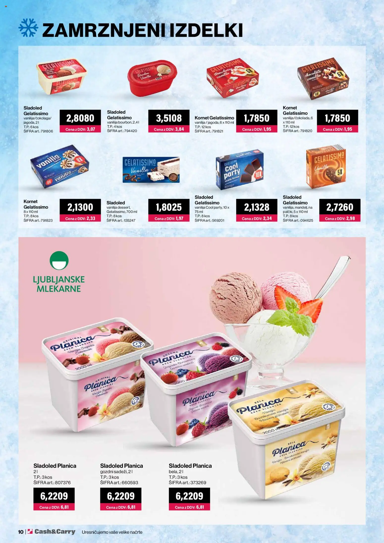 Novi Mercator katalog ponudbe – veljaven od 01.04.2026 | Stran: 10 | Izdelki: Kos, Sladoled