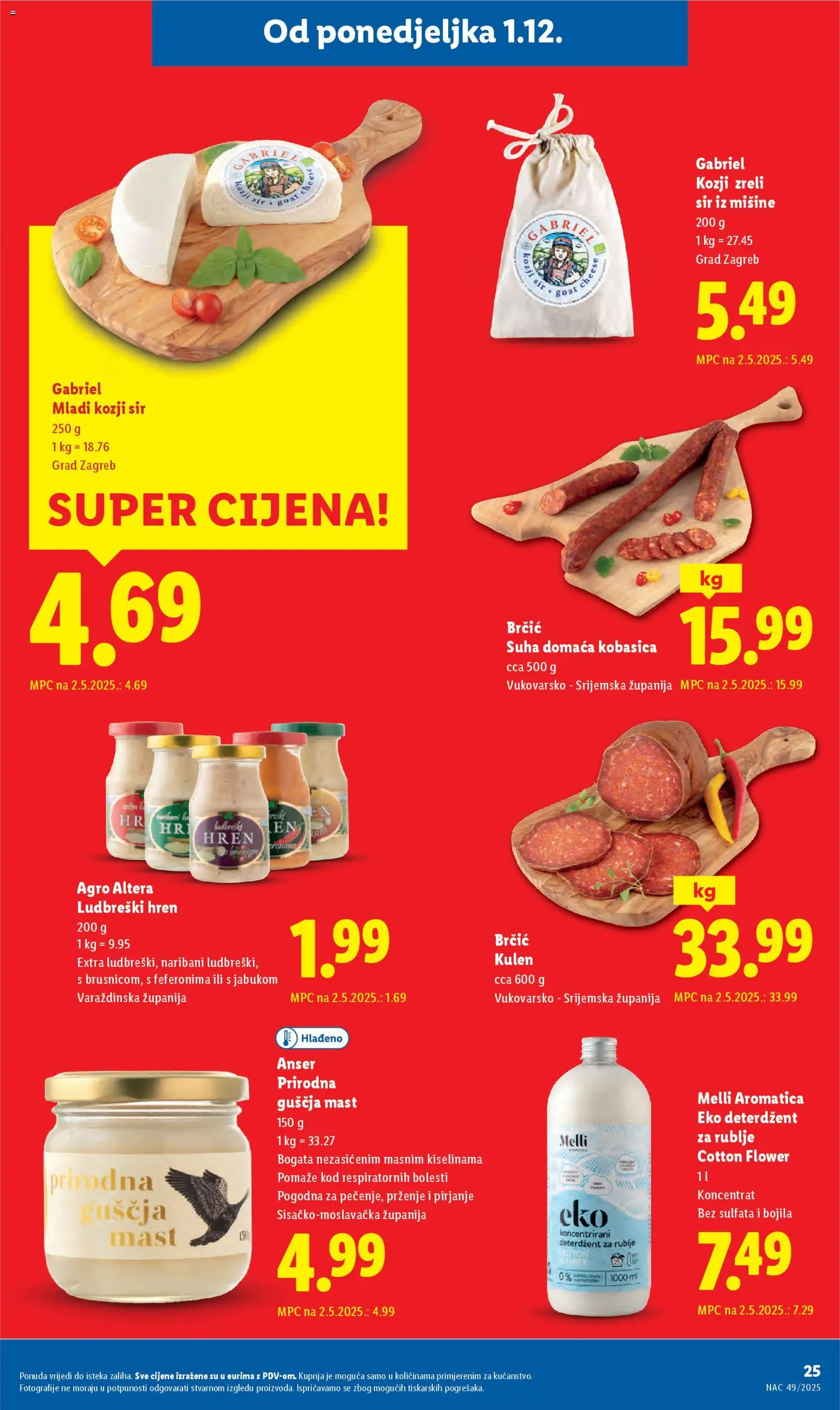 Lidl katalog | vrijedi od 01.12.2025 | Stranica: 25 | Proizvodi: Deterdžent, Kobasica, Kulen, Hren