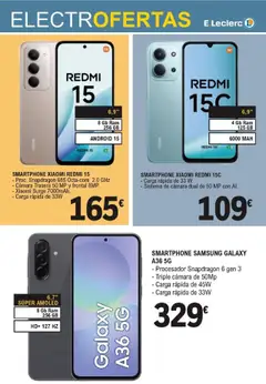 Vista previa E.Leclerc folleto válido desde el 15.10.2025 | Página: 16 | Productos: Smartphone Samsung, Smartphone Xiaomi, Smartphone, Cámara