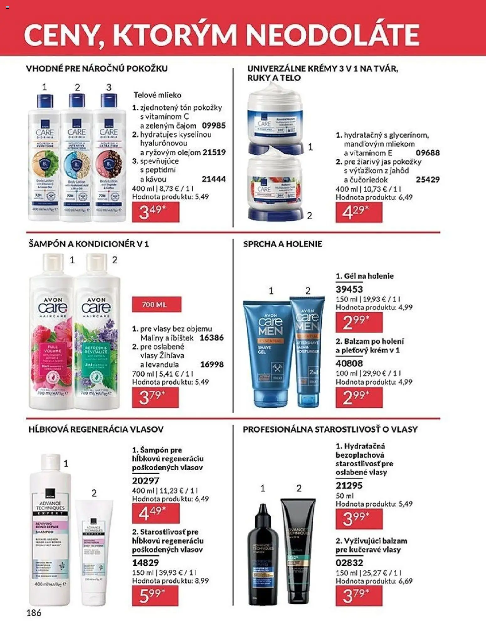 Nové Avon akcie – leták je platný od 01.01.2026 | Strana: 186 | Produkty: Mlieko, Šampón, Sprcha, Telové mlieko