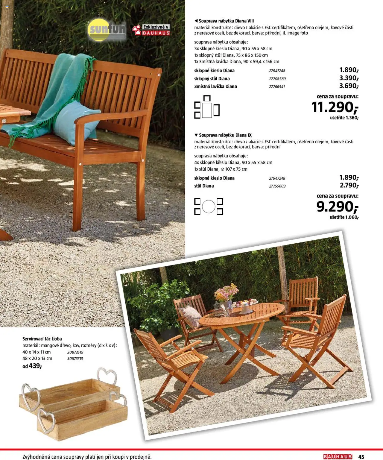 Bauhaus katalog Zahradní nábytek od 01.04.2025 | Strana: 45 | Produkty: Tác, Křeslo, Stůl