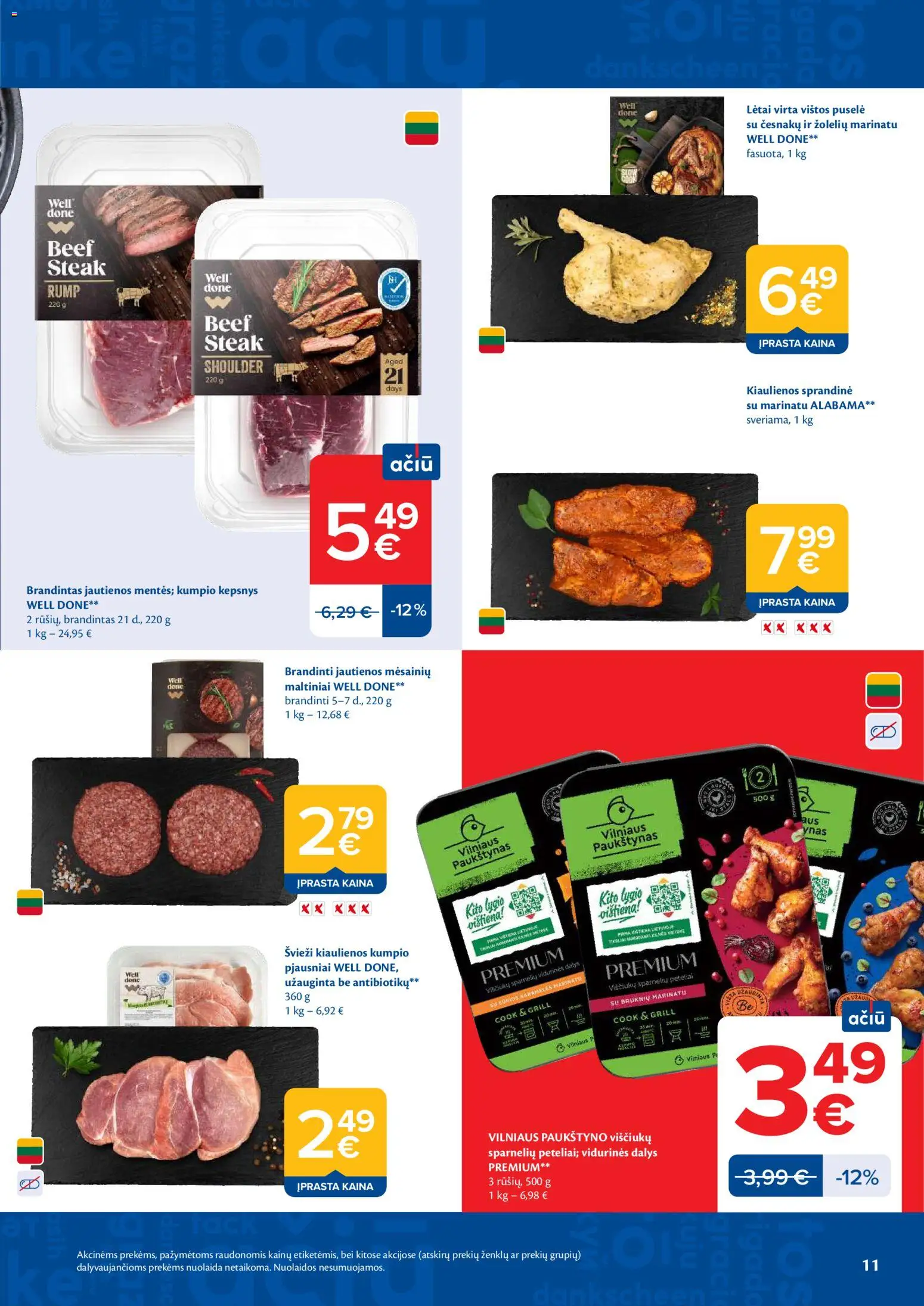 MAXIMA akcijos nuo 28.04.2026 | Puslapis: 11 | Prekių: Kiaulienos, Jautienos, Viščiukų, Vištiena