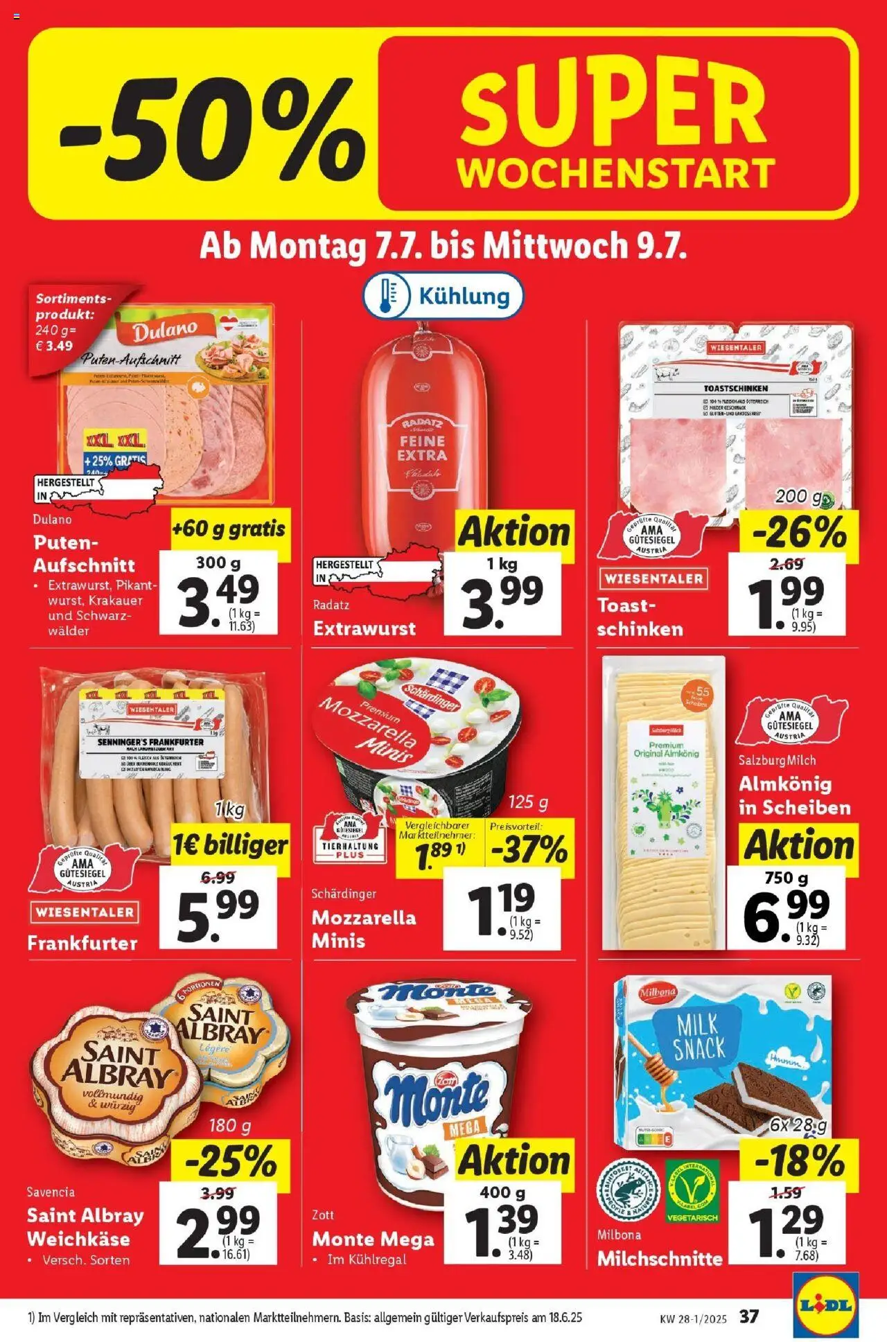 Lidl Flugblatt - Salzburg, Dornbirn, Jenbach gültig ab 02.07.2025 | Seite: 43 | Produkte: Milch, Schinken