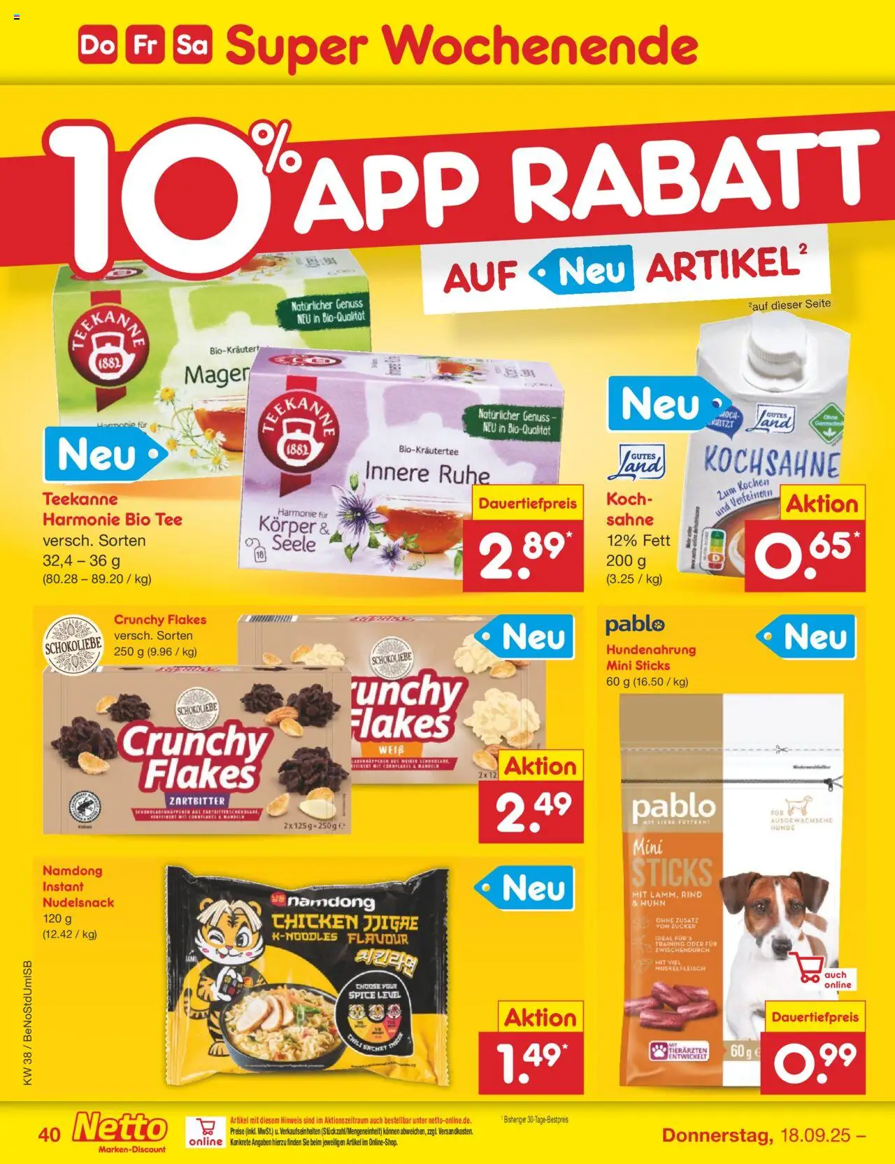 Netto Marken-Discount Prospekt 	 – gültig ab 15.09.2025 | Seite: 45 | Produkte: Chili, Teekanne, Tee, Sahne