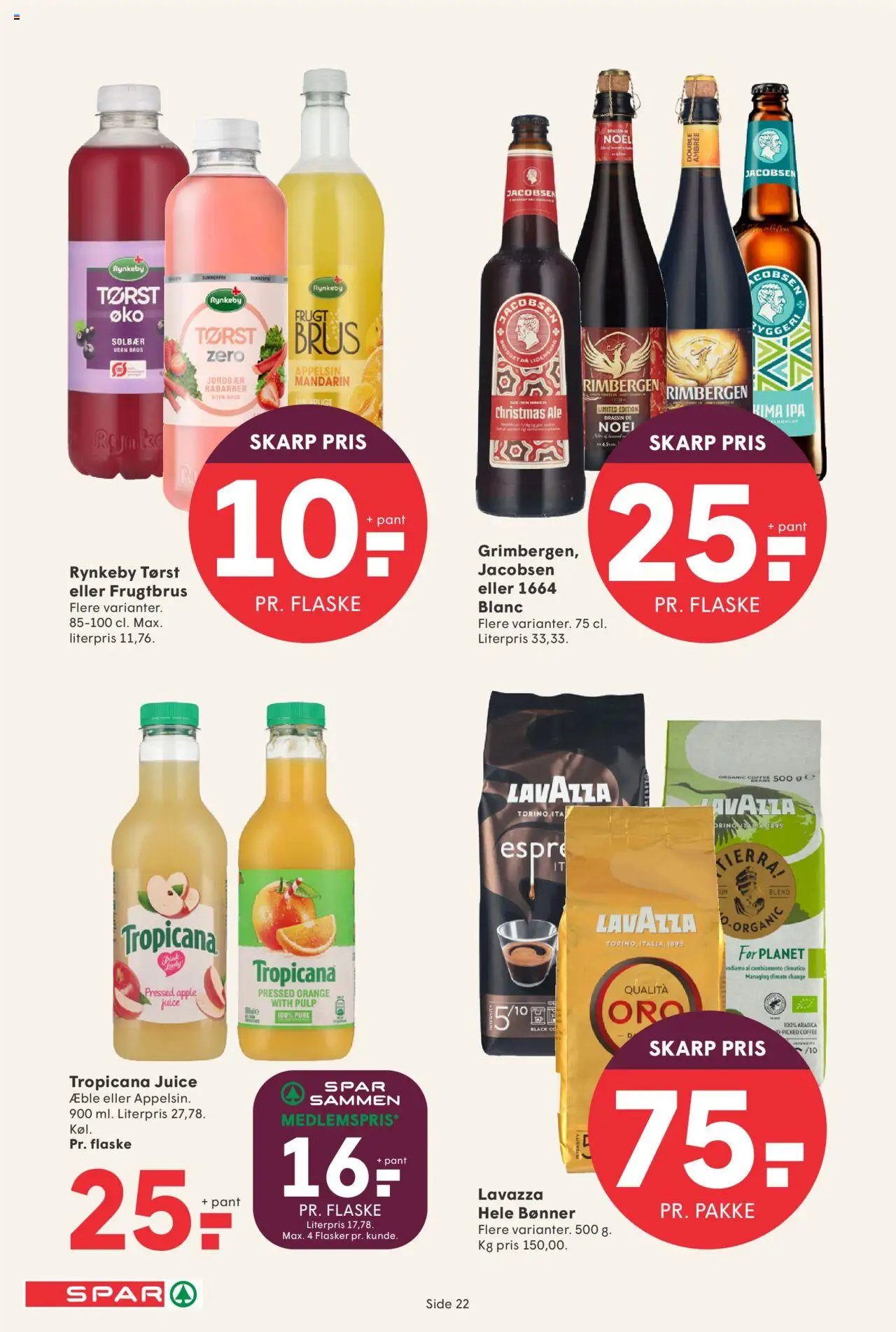 Spar tilbudsavis – gyldig fra 03.10.2025 | Side: 22 | Produkter: Rabarber, Juice, Bønner, Solbær