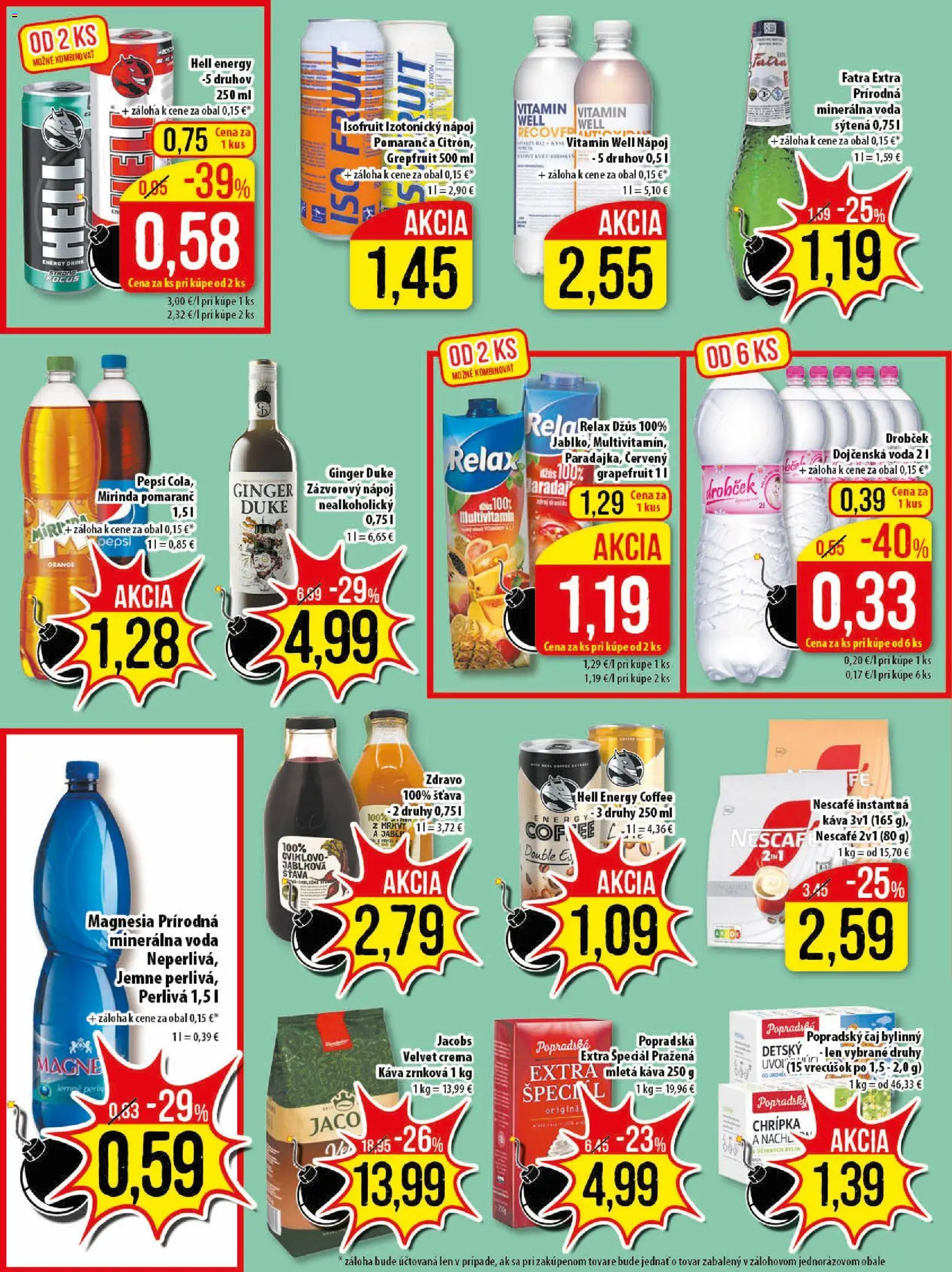 Nové Klas akcie – leták je platný od 16.03.2026 | Strana: 21 | Produkty: Káva, Pepsi, Fatra, Cola