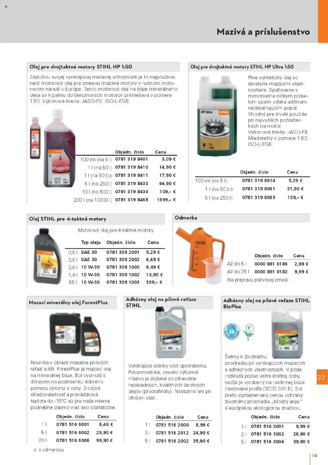 Nové STIHL akcie – leták je platný od 29.09.2025 | Strana: 143 | Produkty: Olej