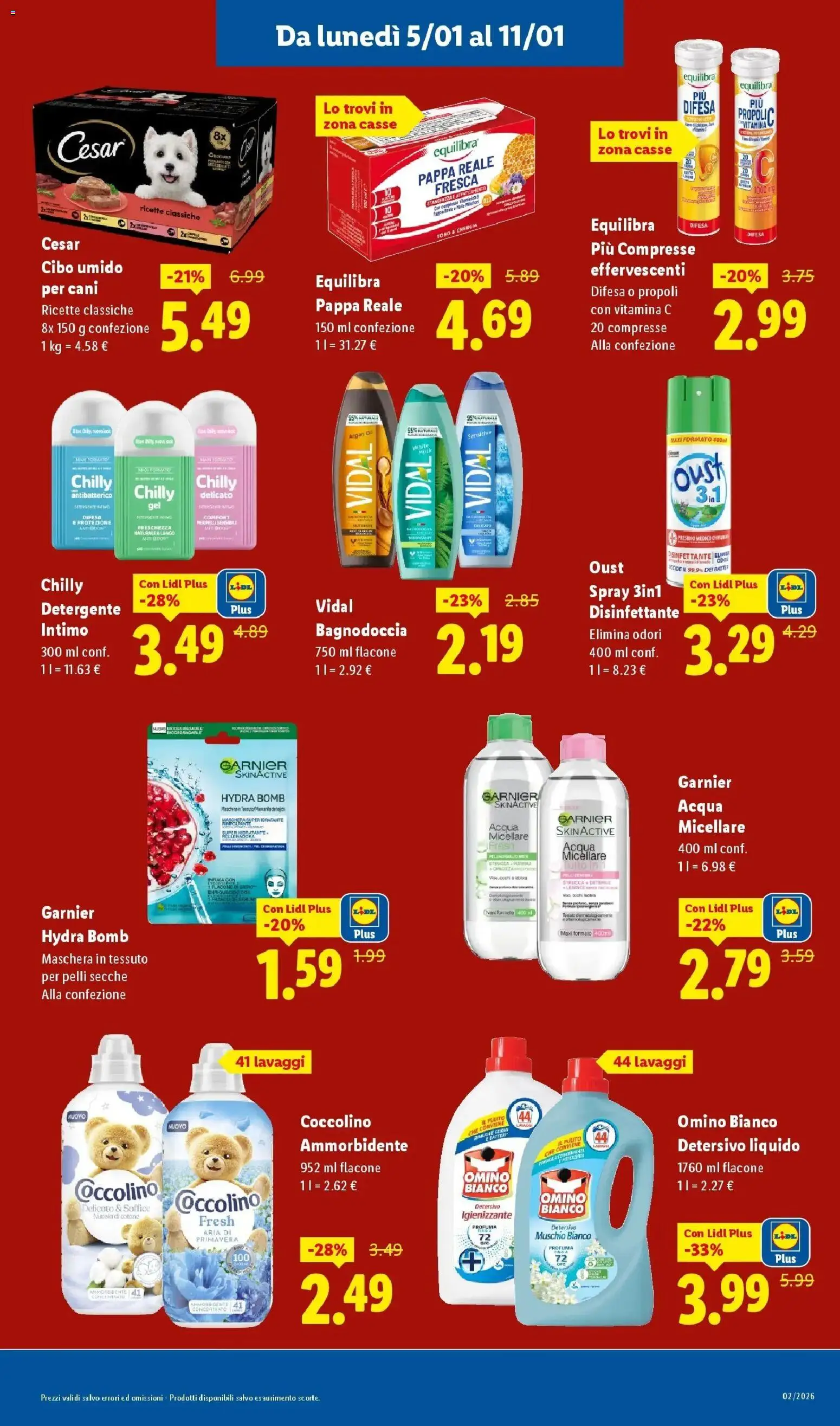 Volantino Lidl del 05.01.2026 | Pagina: 19 | Prodotti: Maschera, Acqua micellare, Ammorbidente, Detergente intimo