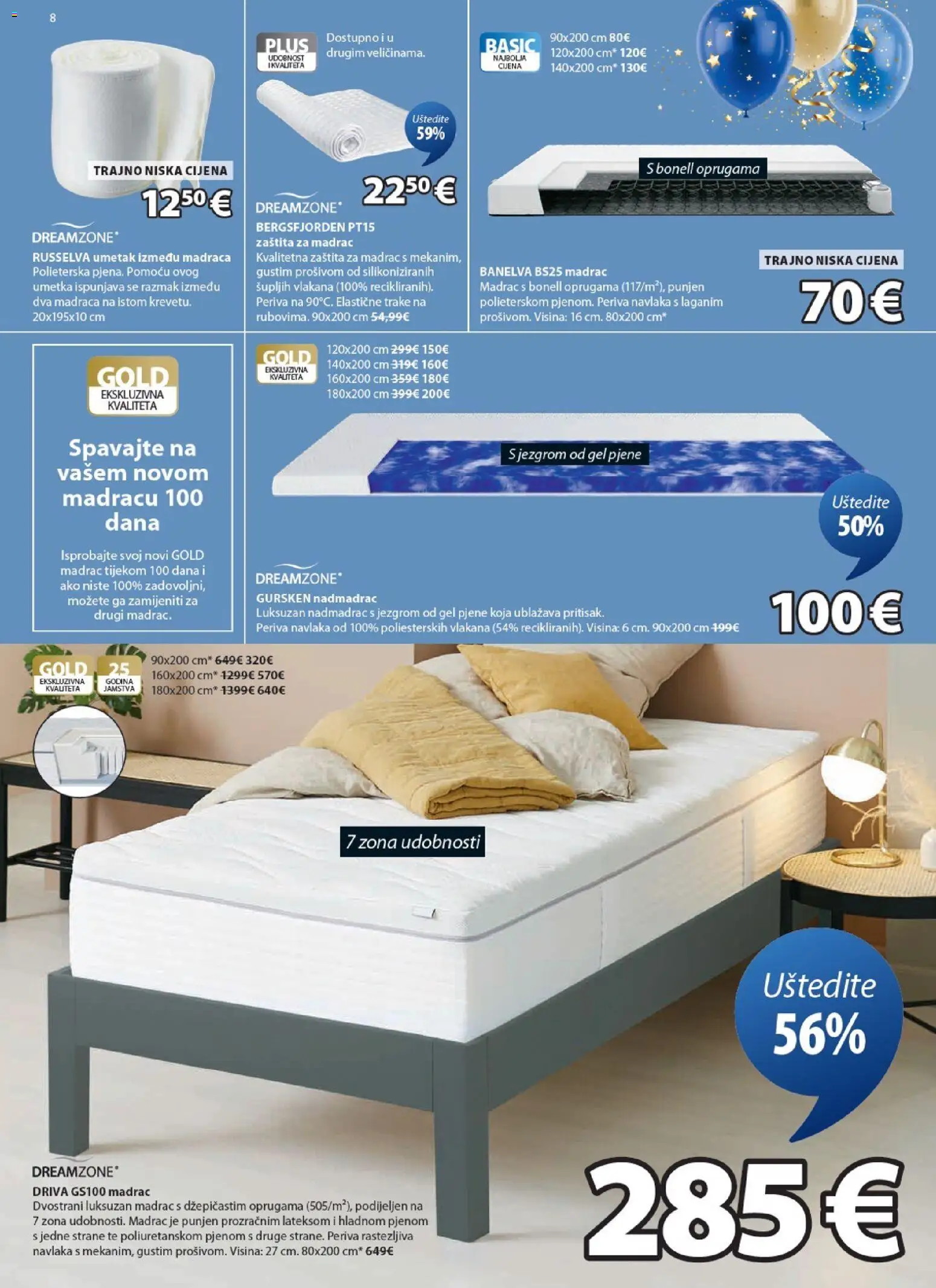 JYSK katalog | vrijedi od 12.11.2025 | Stranica: 8 | Proizvodi: Madrac, Elastične trake, Nadmadrac