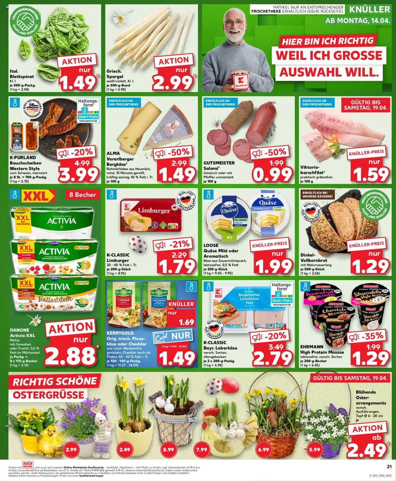 Kaufland - Leipzig-Reudnitz-Thonberg, Dresdner Straße 80 - gültig ab dem 10.04.2025 | Seite: 21 | Produkte: Activia, Danone activia, Pfeffer, Leberkase