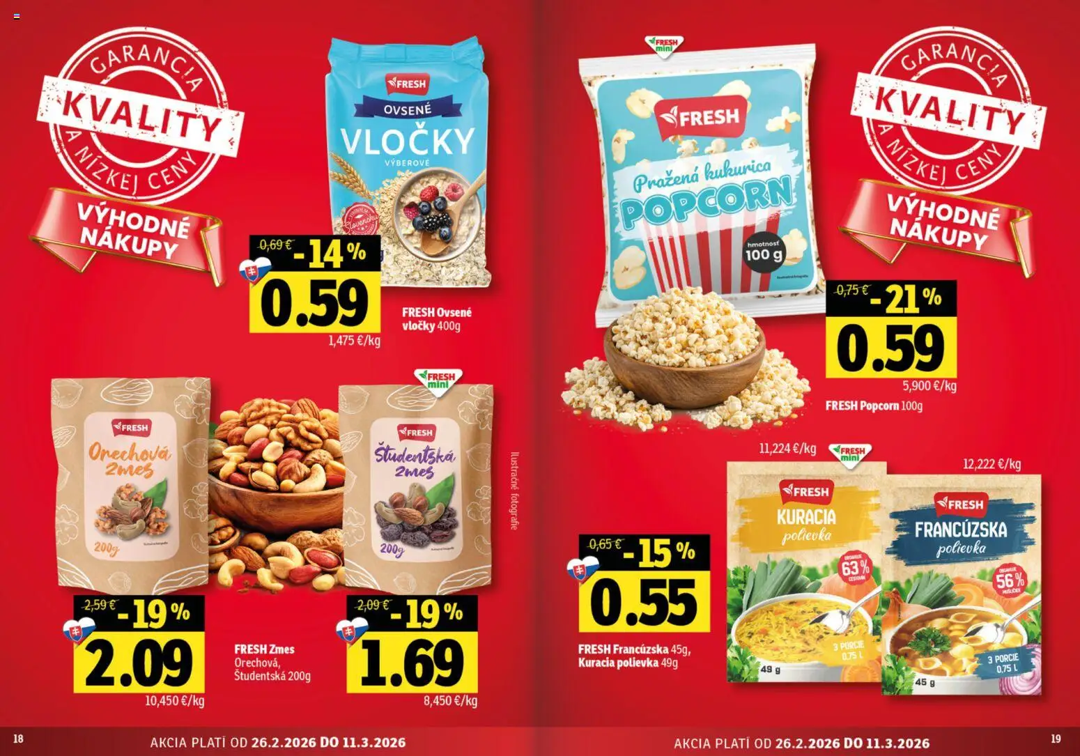 Nové Fresh akcie – leták je platný od 26.02.2026 | Strana: 10 | Produkty: Vločky