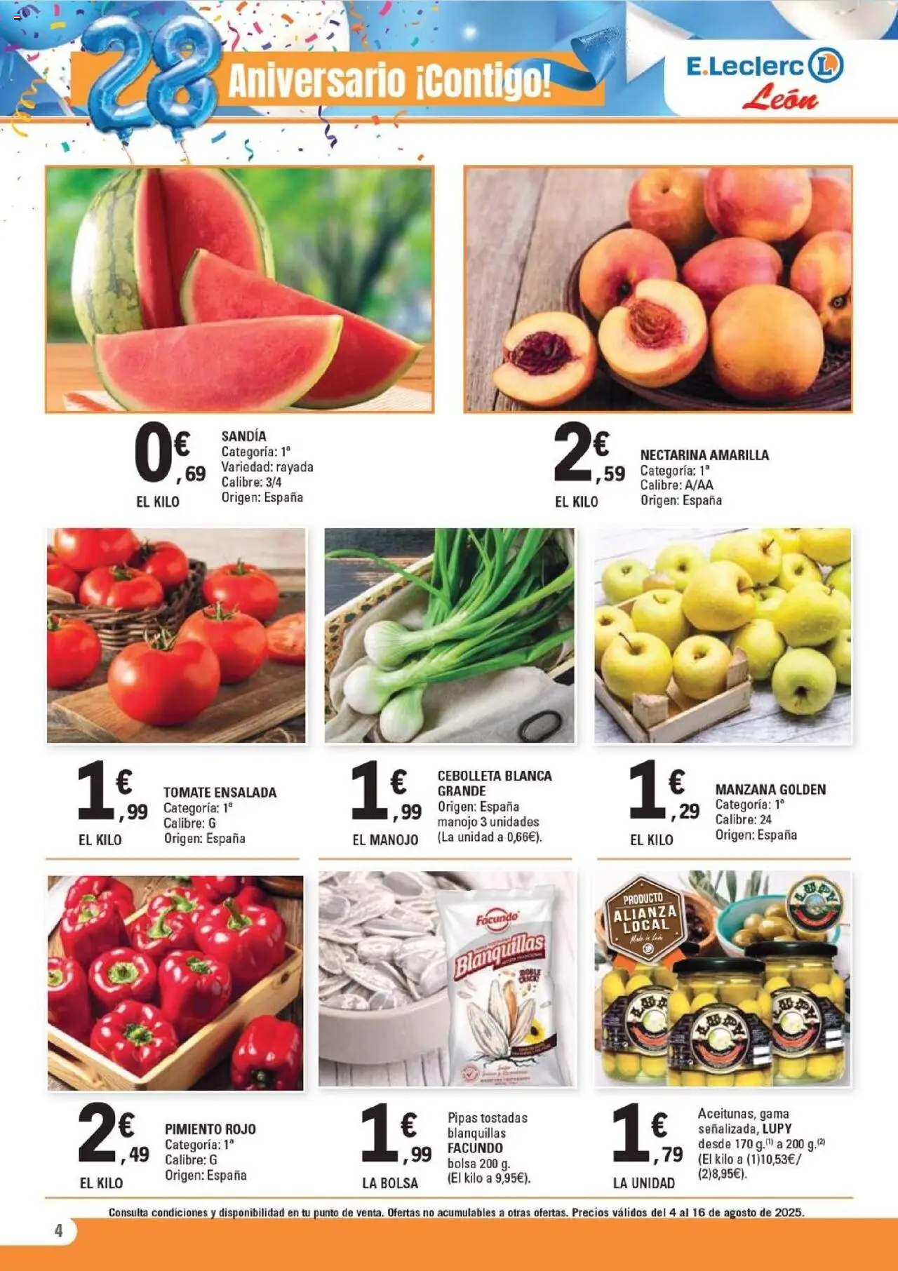 E.Leclerc folleto │ válido desde el 04.08.2025 | Página: 4 | Productos: Κάδος απορρυμάτων, Manzana, Ensalada, Bolsa
