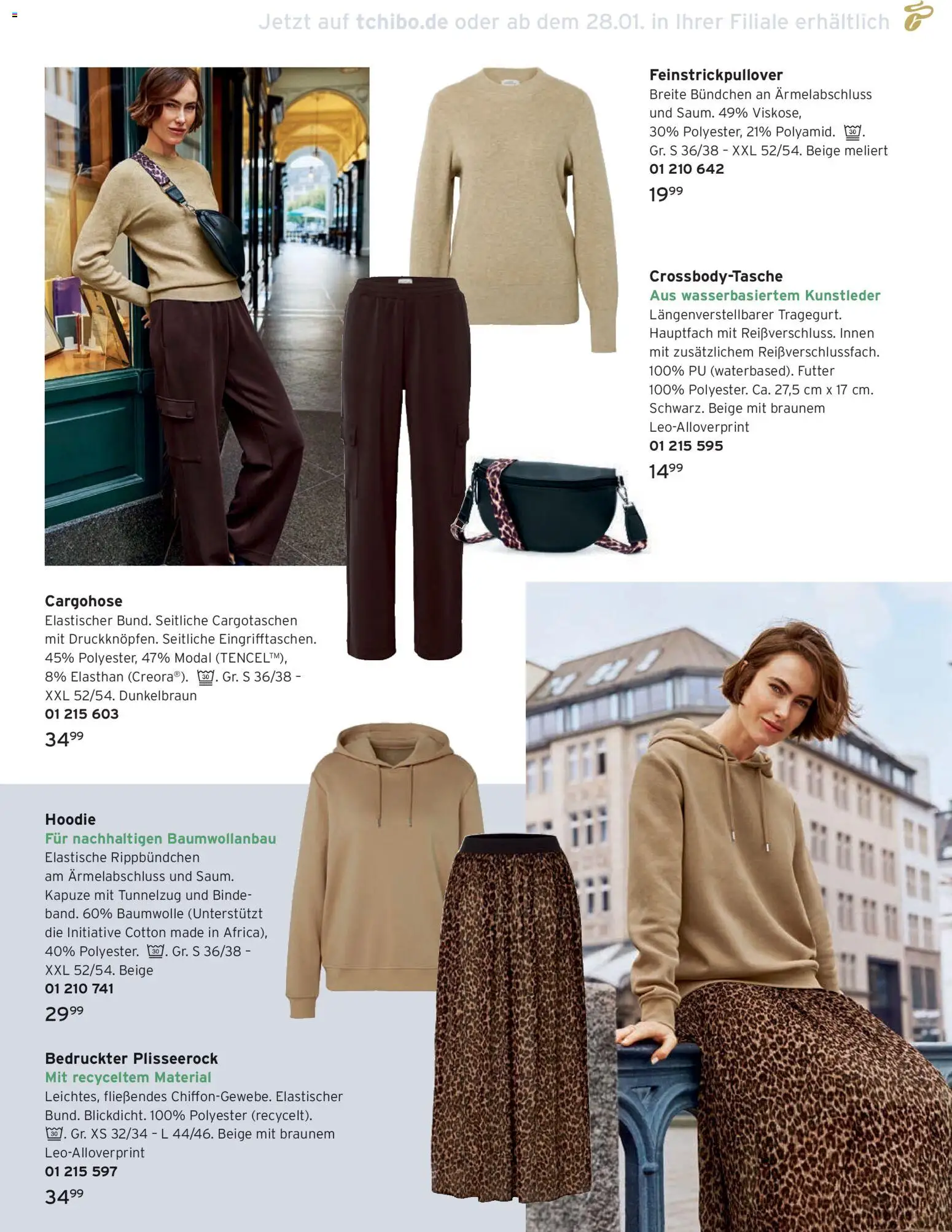 Angebote Tchibo – gültig ab 01.02.2026 | Seite: 13 | Produkte: Plisseerock, Hoodie, Cargohose