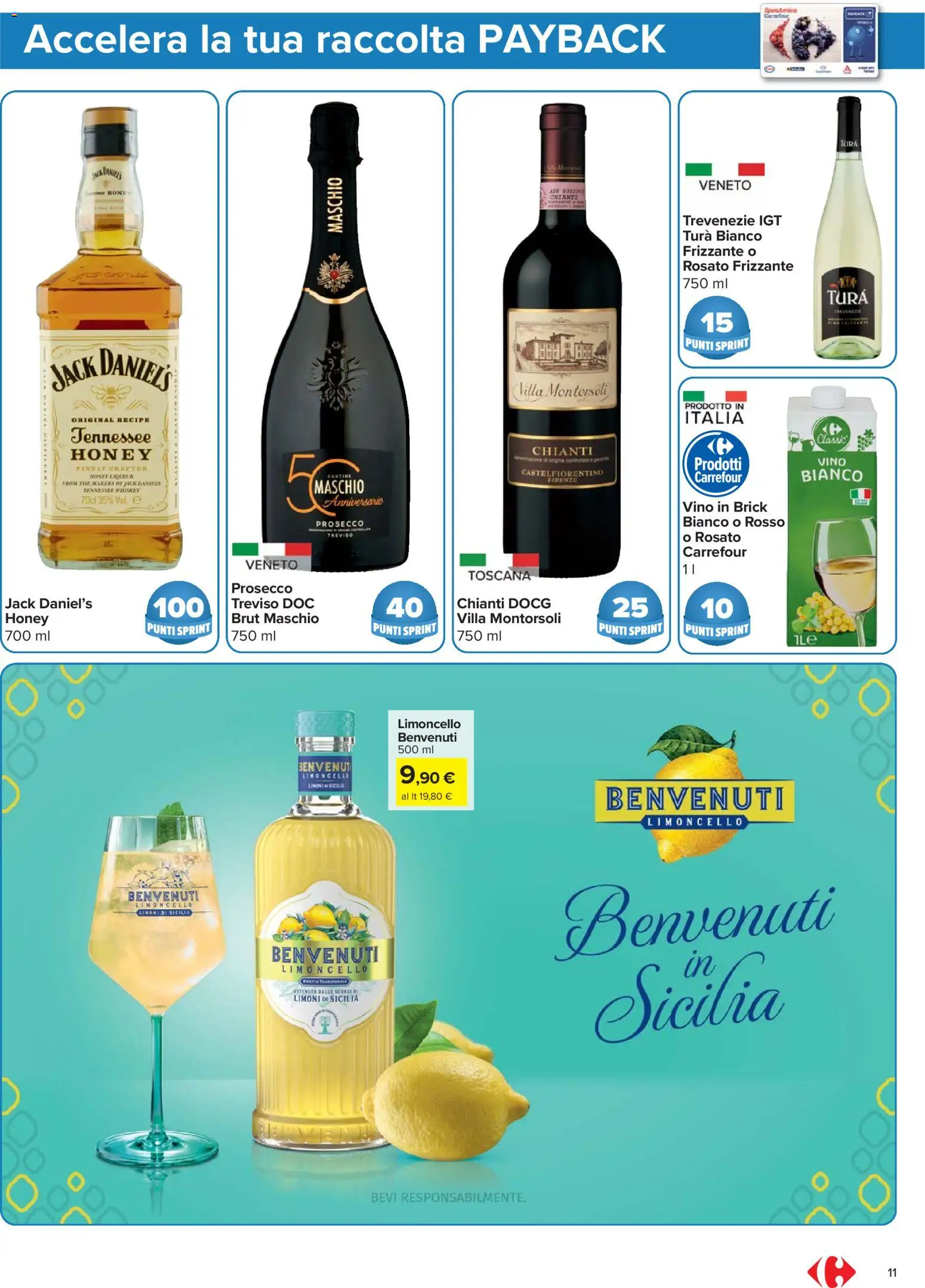 Volantino Carrefour del 02.01.2026 | Pagina: 11 | Prodotti: Prosecco, Vino, The, Limoncello