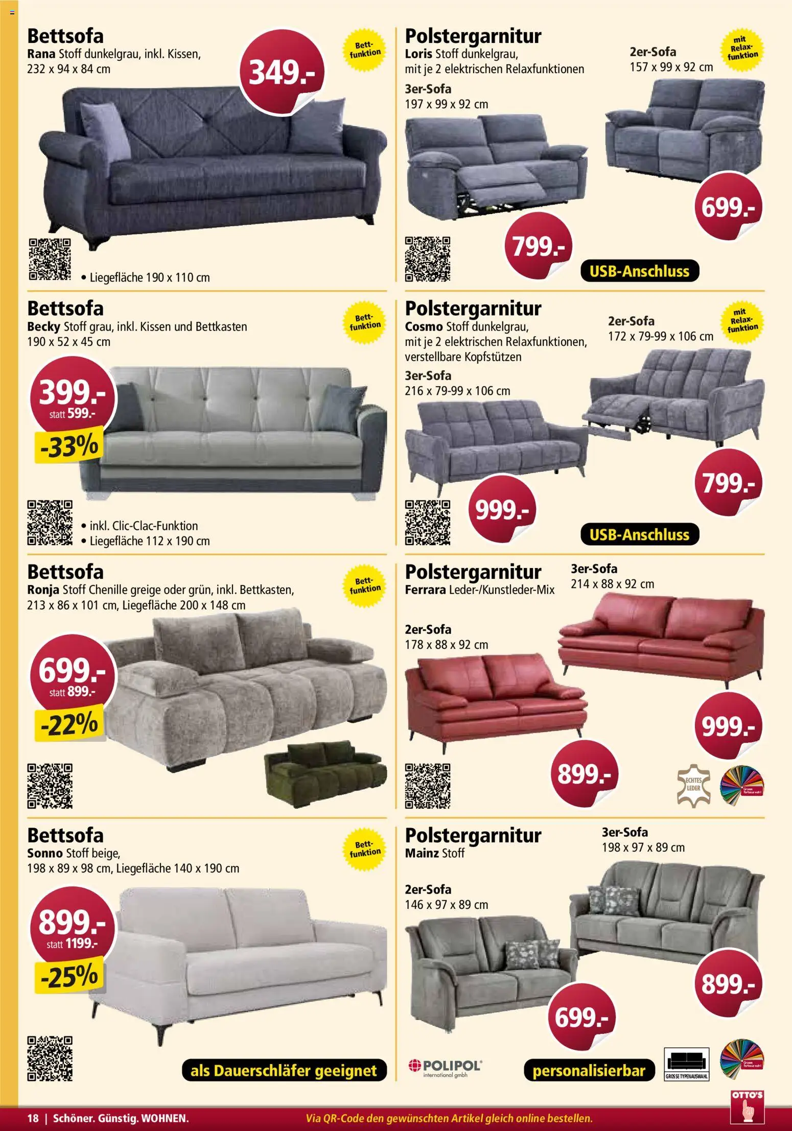 Otto's Aktionen Möbelflyer – gültig ab 01.03.2026 | Seite: 18 | Produkte: Kissen, Bett