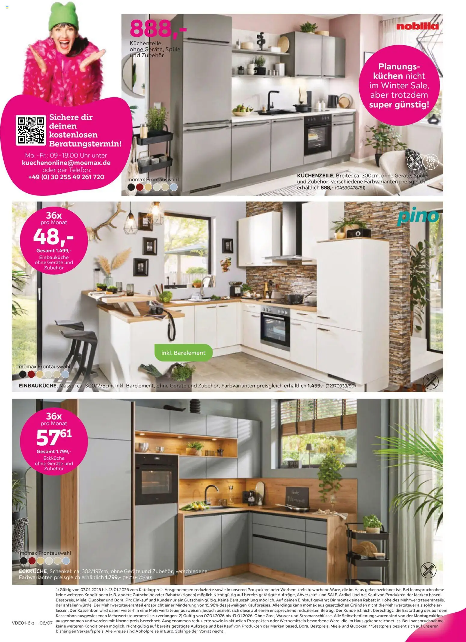 Mömax Prospekt 	 – gültig ab 02.01.2026 | Seite: 6 | Produkte: Einbauküche, Wasser, Kuchen, Telefon