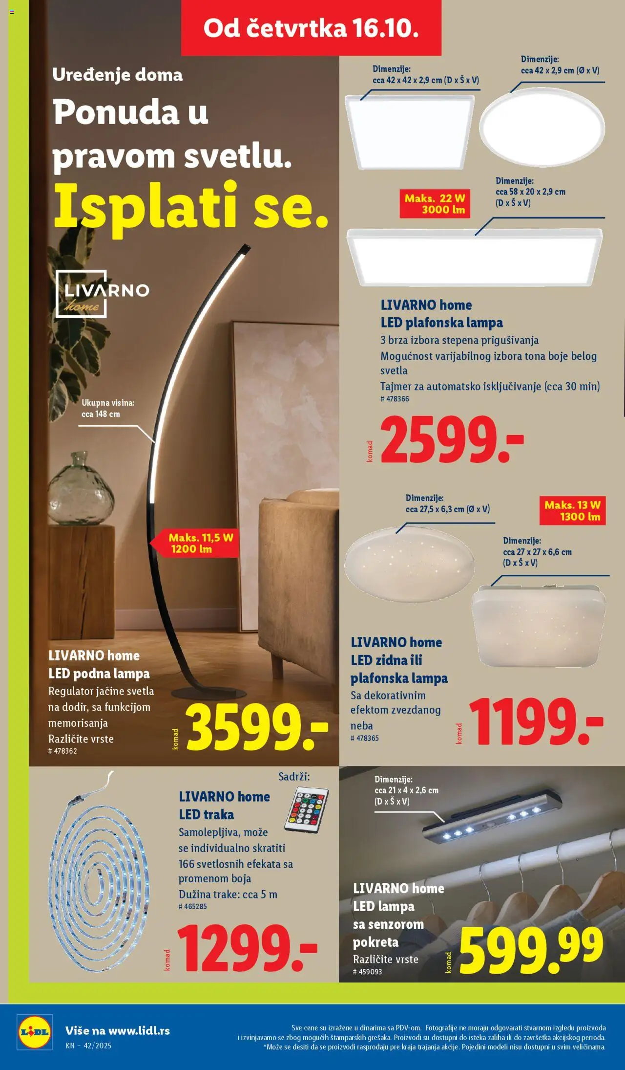 Lidl katalog - važi od 16.10.2025 | Strana: 58 | Proizvode: Lampa, Podna lampa, Led traka