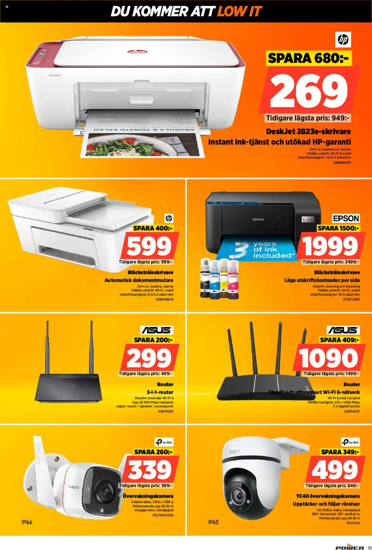 Power reklamblad aktuell från 08.09.2025 | Sida: 19 | Produkter: Övervakningskamera, Router, Wifi