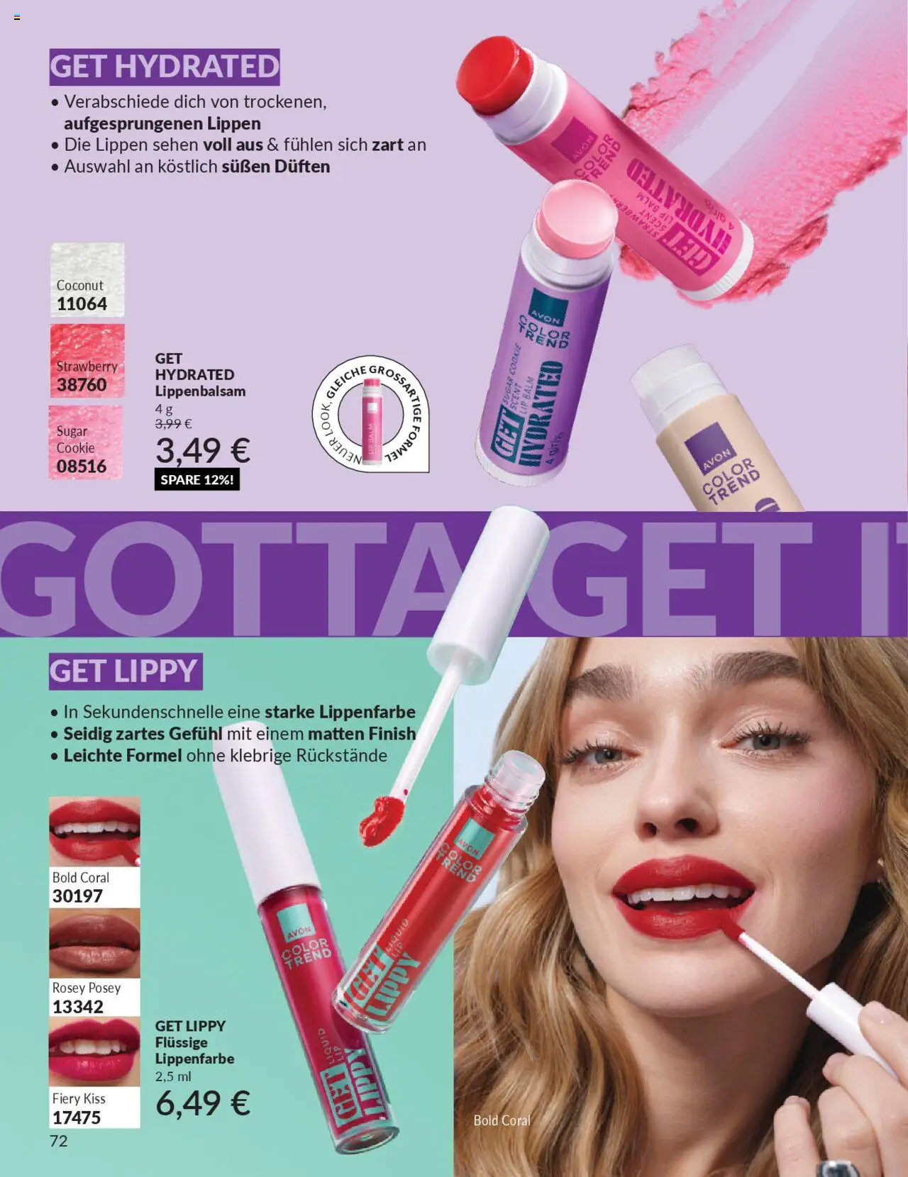 AVON Katalog Oktober 2025 – gültig ab 01.10.2025 | Seite: 74 | Produkte: Coral, Finish, Lip Balm, Lippenbalsam