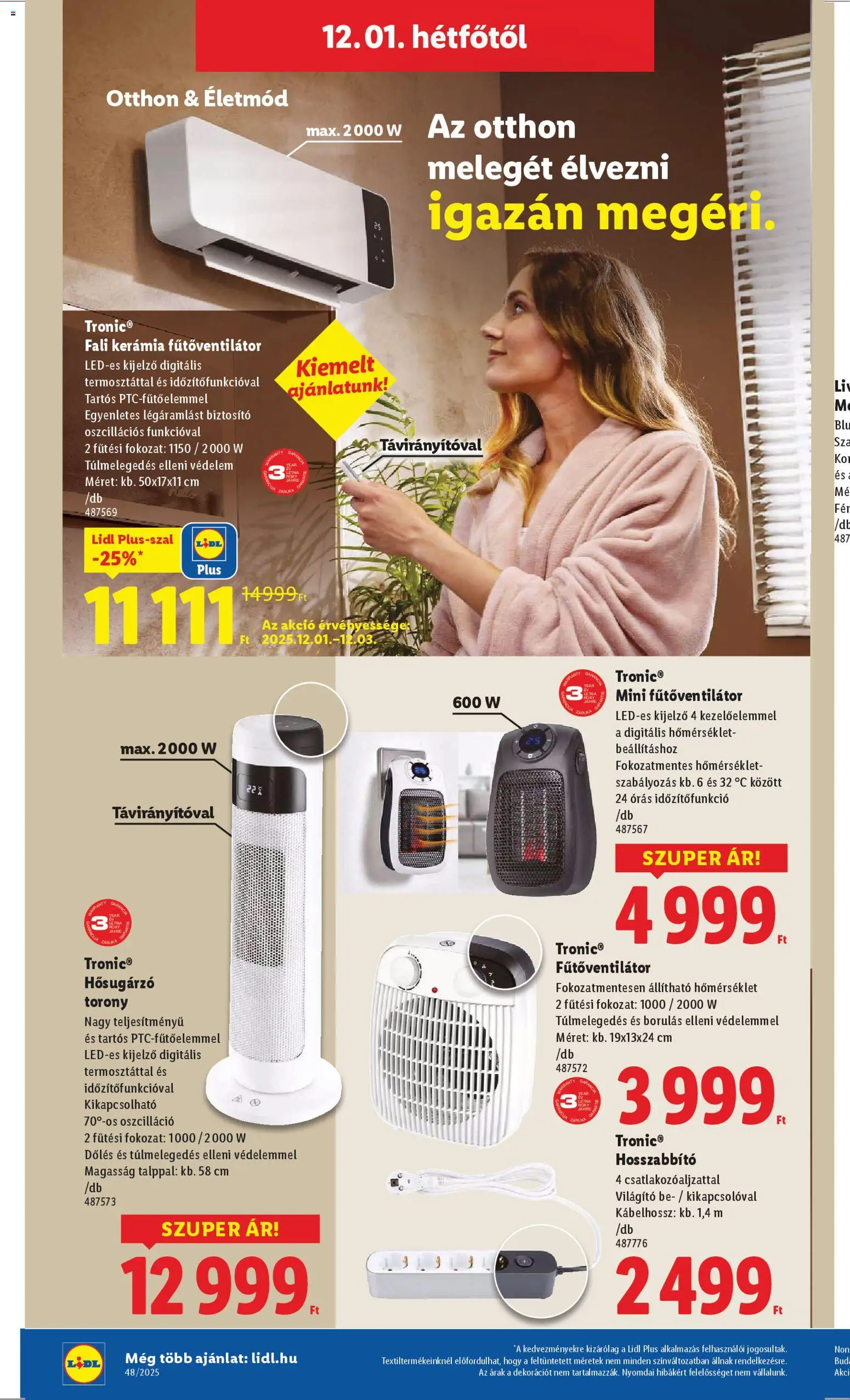 Lidl akciós ujság - amely érvényes a következő dátumtól: 27.11.2025 | Oldal: 20 | Termékek: Hosszabbító, Hősugárzó