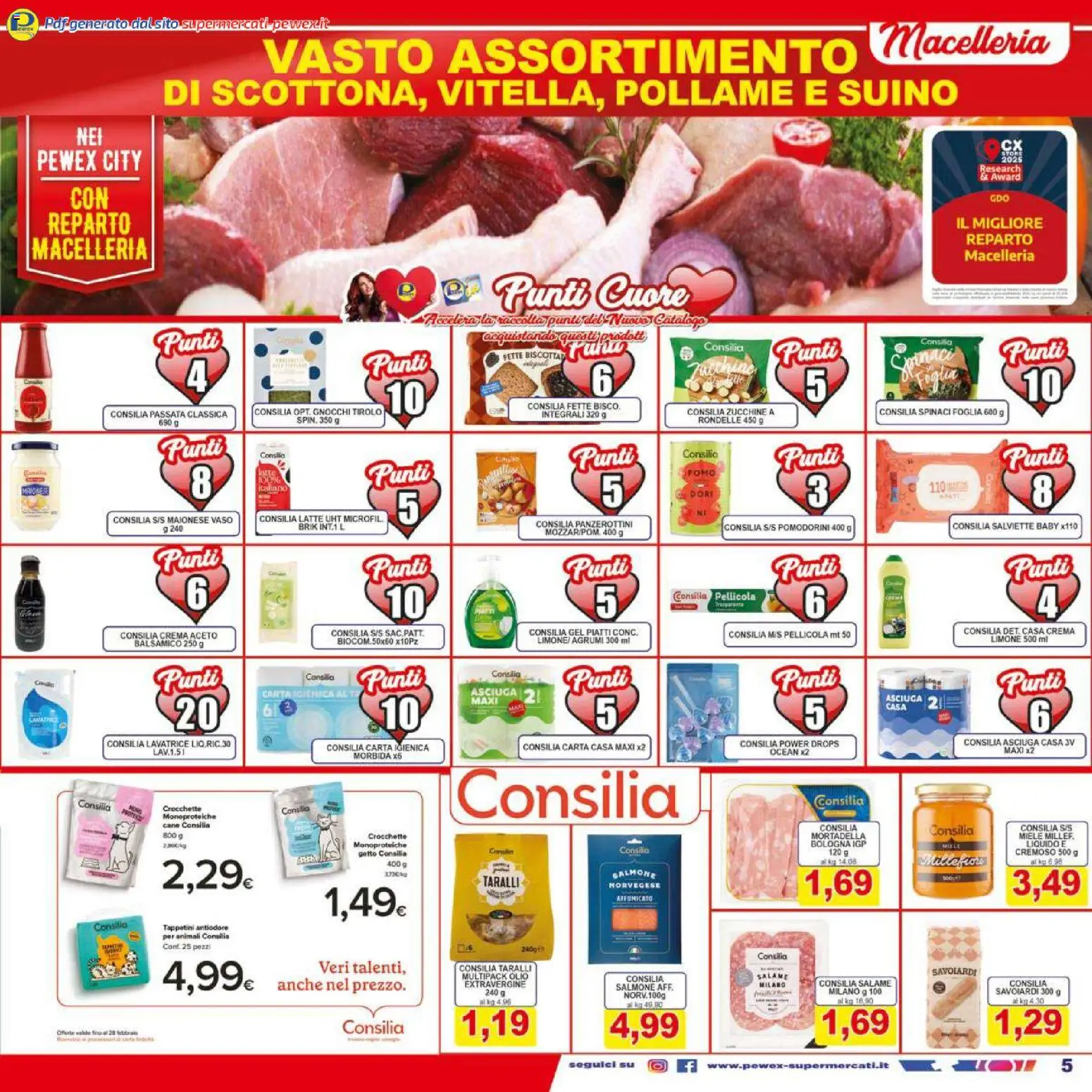 Volantino Pewex del 13.02.2026 | Pagina: 5 | Prodotti: Carta igienica, Limone, Spinaci, Miele