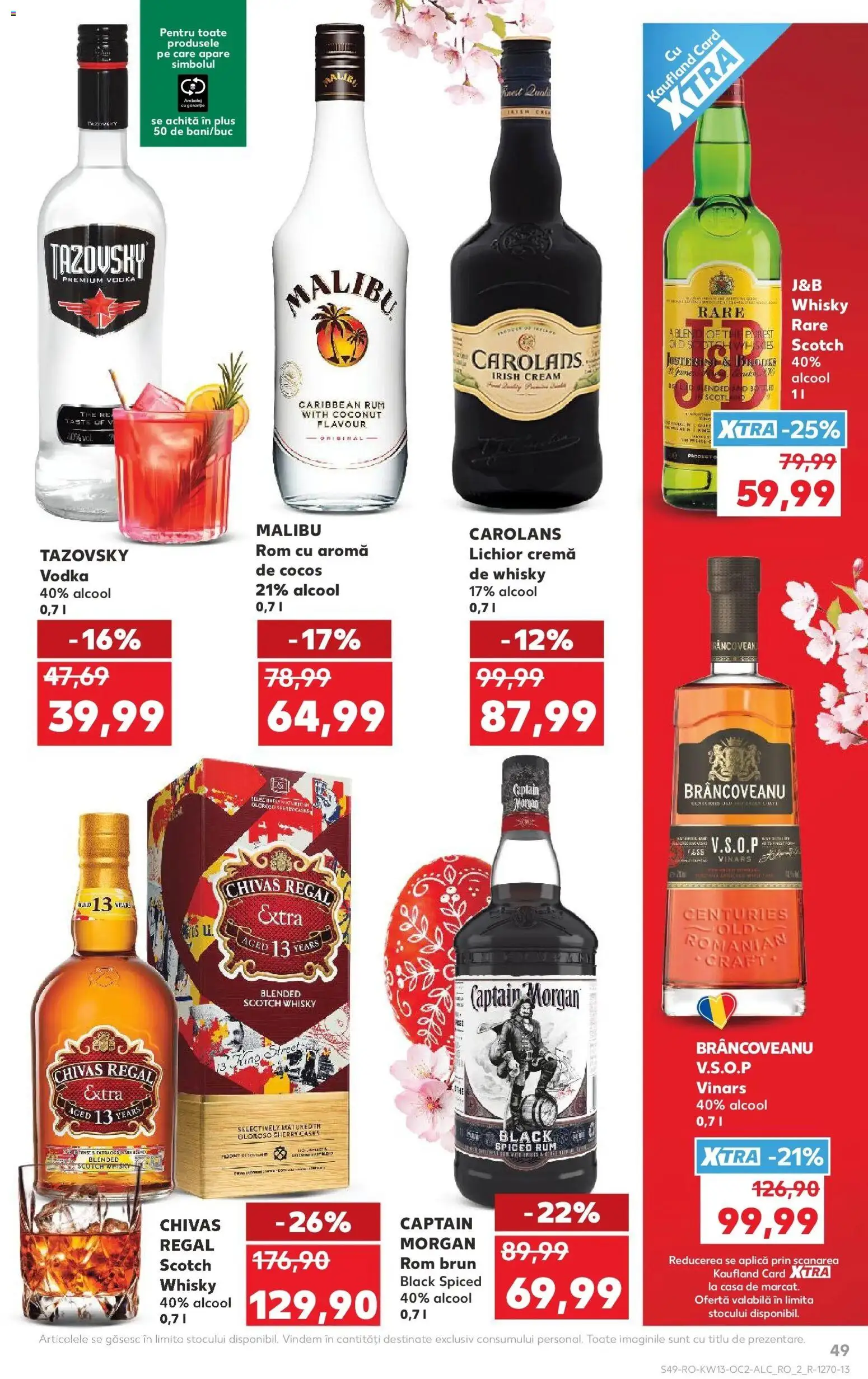 Noul catalog Kaufland – valabil de la 25.03.2026 | Pagină: 49 | Produse: Lichior, Cremă, Rom, Vodka