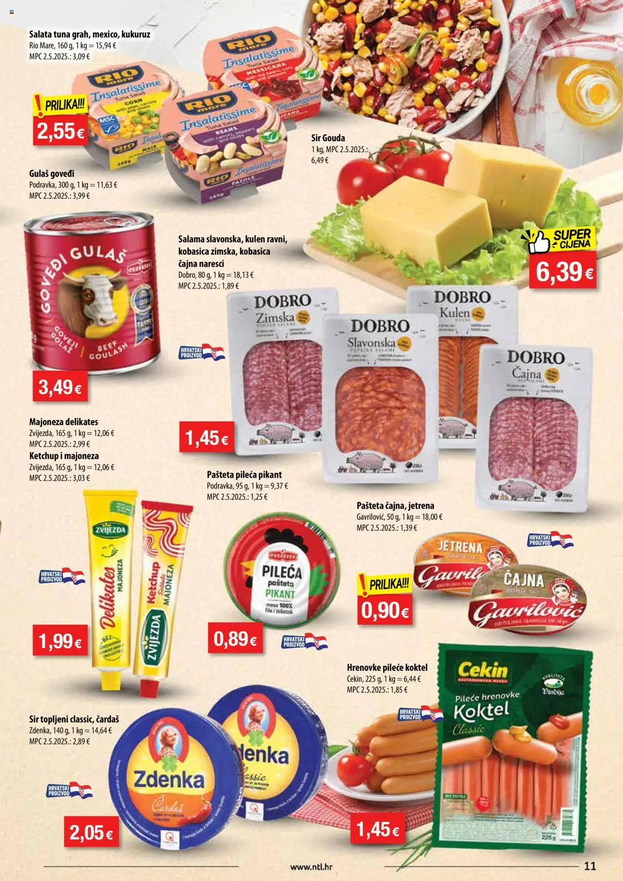 NTL katalog | vrijedi od 10.09.2025 | Stranica: 11 | Proizvodi: Sir, Kukuruz, Hrenovke, Majoneza