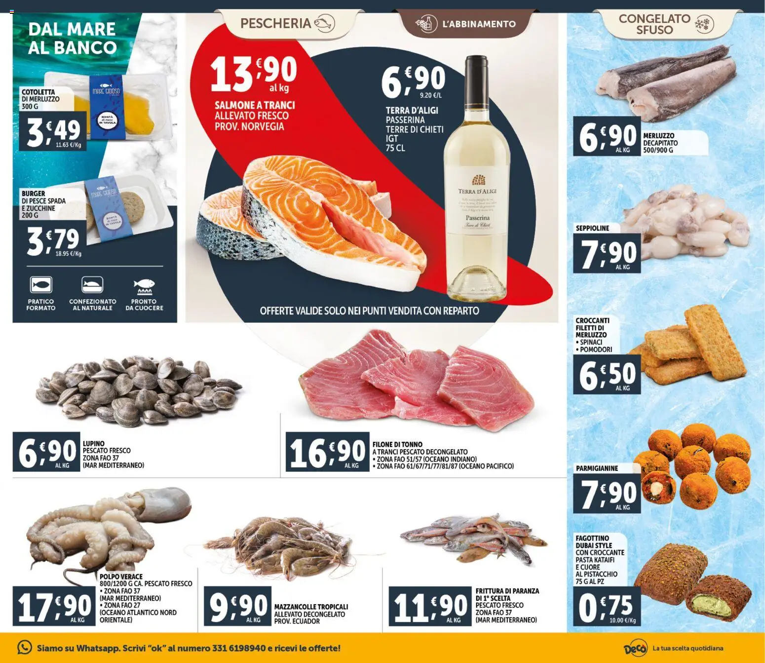 Volantino Decò del 06.03.2026 | Pagina: 9 | Prodotti: Salmone, Polpo, Mazzancolle, Terra