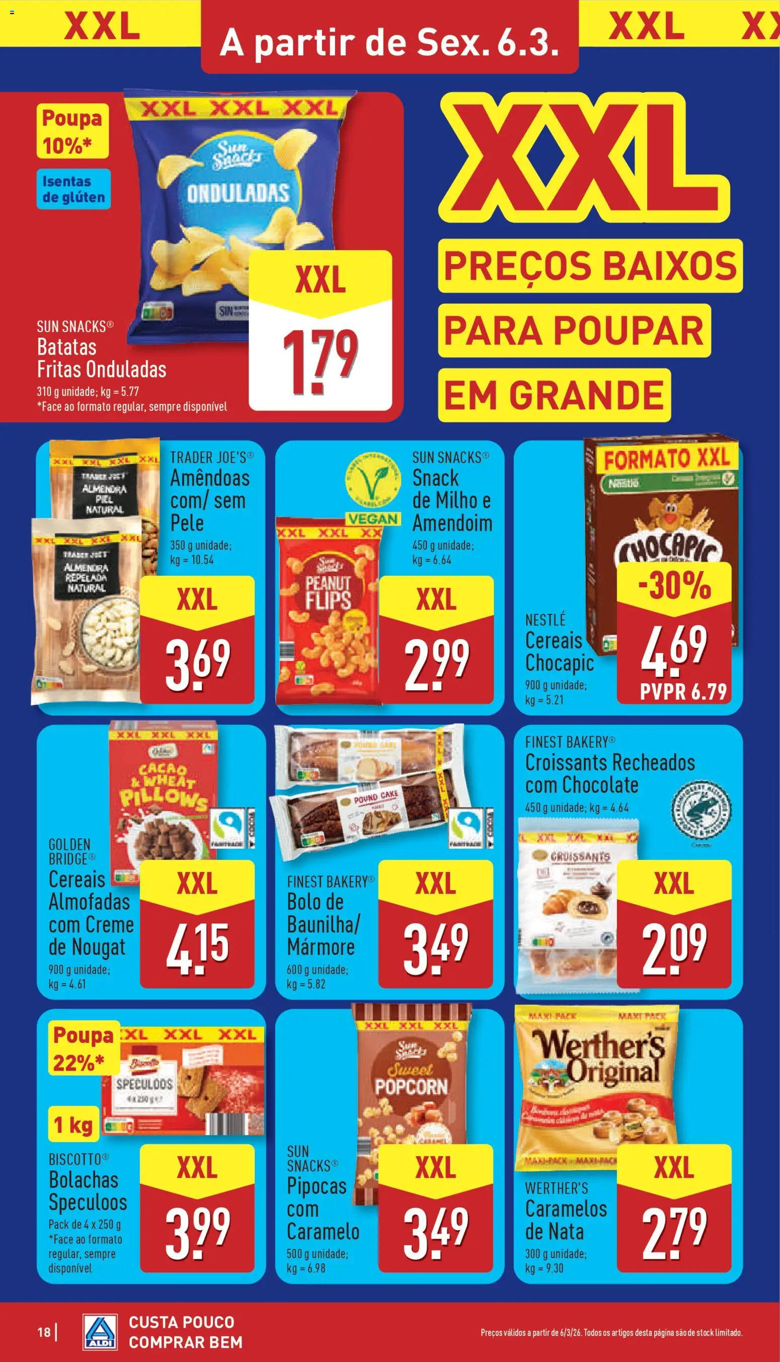 Aldi folheto │ válido de 02.03.2026 | Página: 18 | Produtos: Bolo, Chocolate, Nata, Cereais