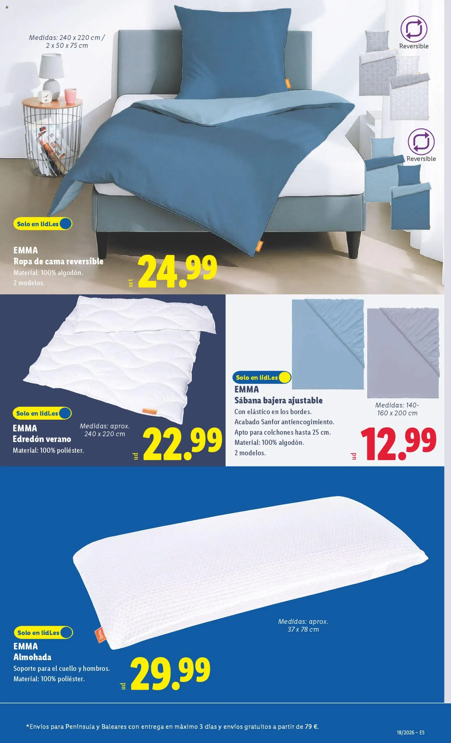 Lidl folleto de bazar │ válido desde el 27.04.2026 | Página: 3 | Productos: Edredón, Ropa, Κασέρι, Cama