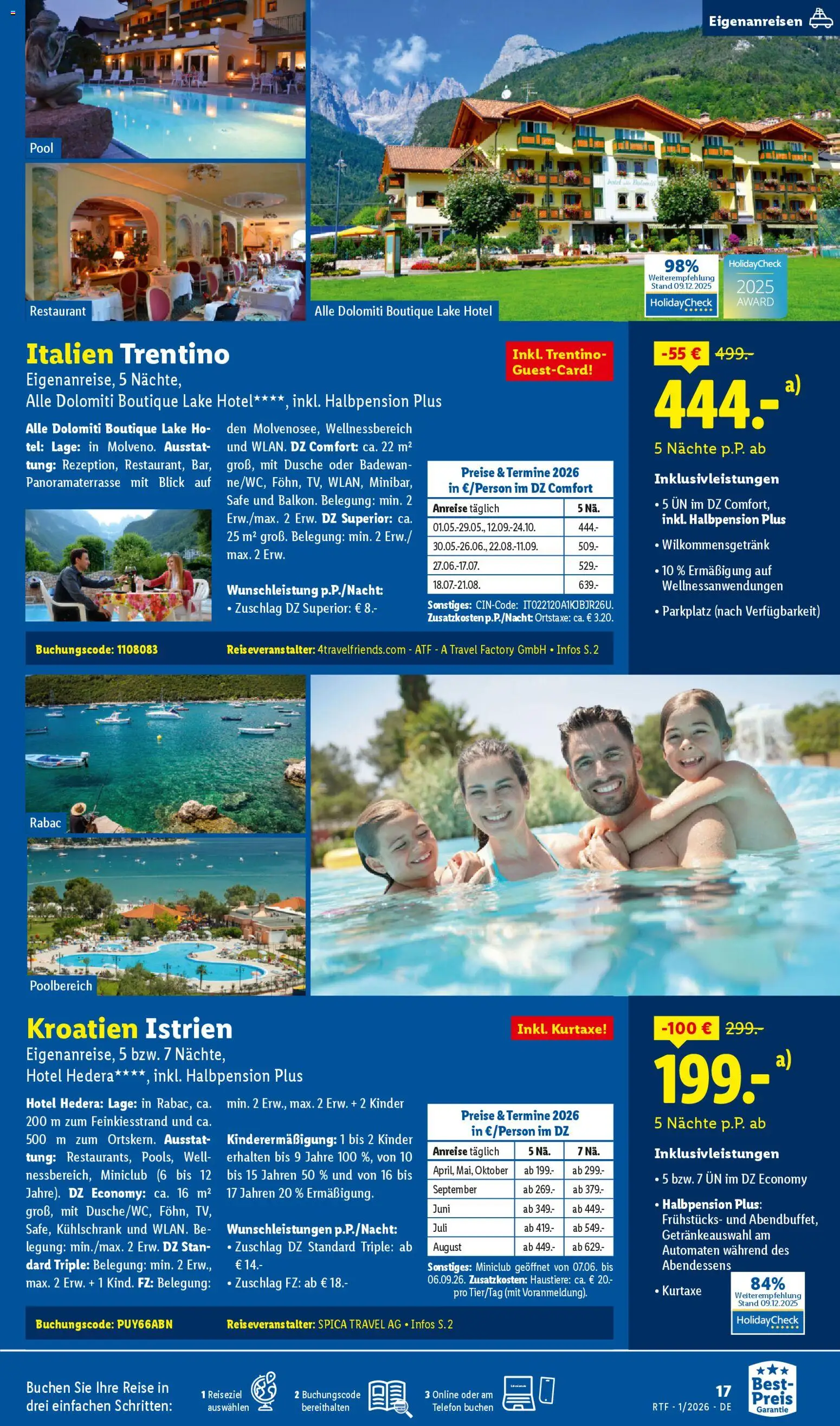 Lidl Reisen - Prospekt – gültig ab 14.01.2026 | Seite: 17 | Produkte: Dusche, Kühlschrank, Telefon