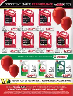 AutoZone specials catalogue – valid from 22.10.2025 | Page: 21 | Products: Dates, Oil, Stock