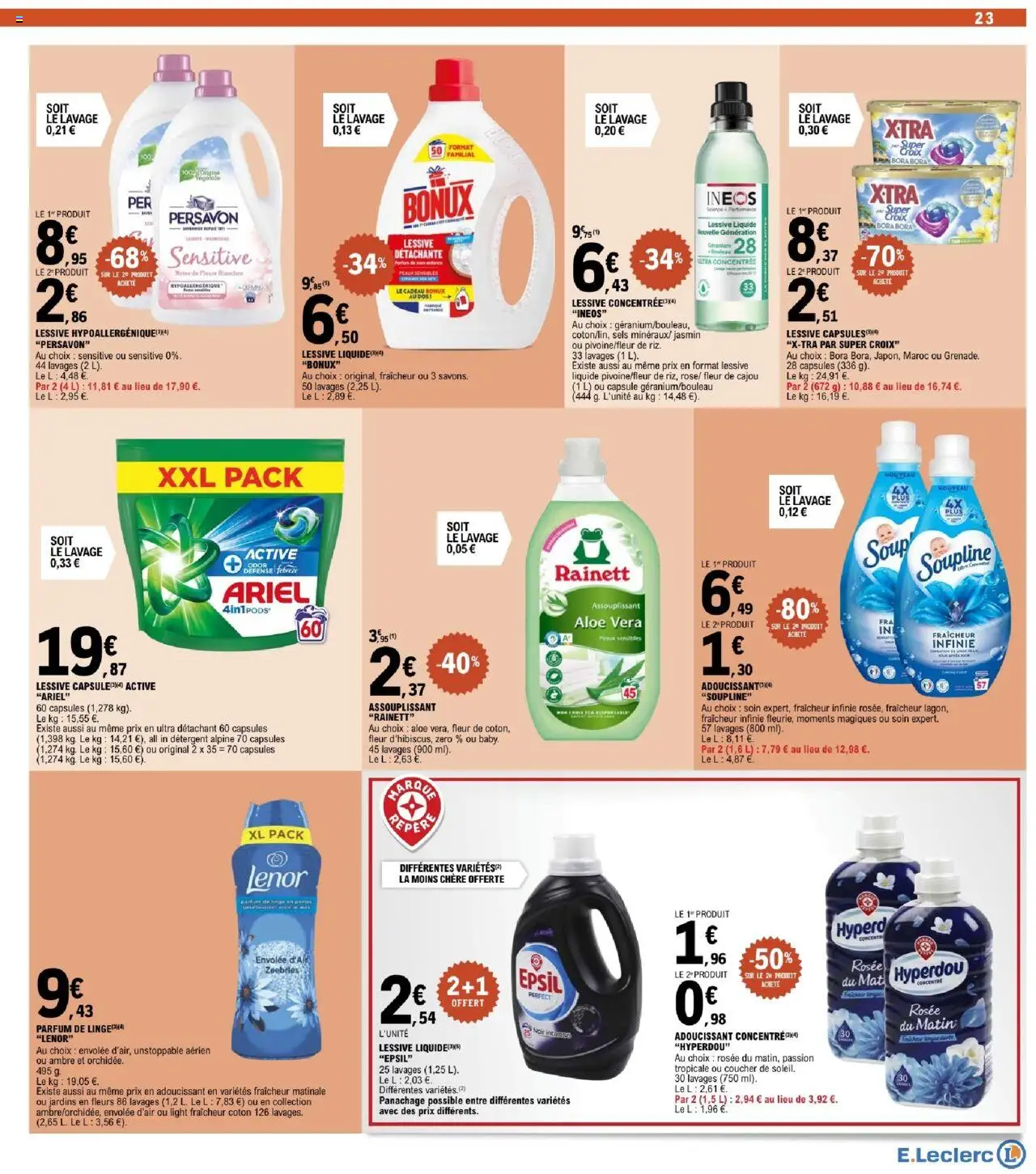  | Page: 23 | Produits: Lenor, Soupline, Lessive Liquide, Lessive