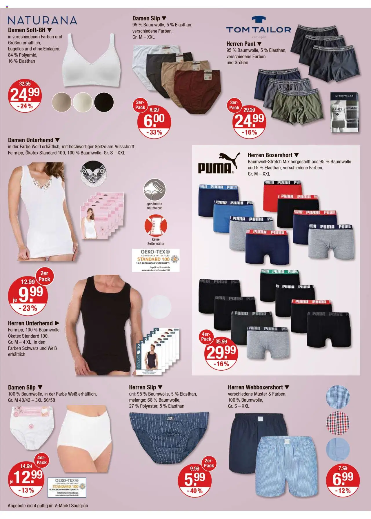 V-Markt - Hallertau / Oberpfalz – gültig ab 09.10.2025 | Seite: 16 | Produkte: Unterhemd, Slip