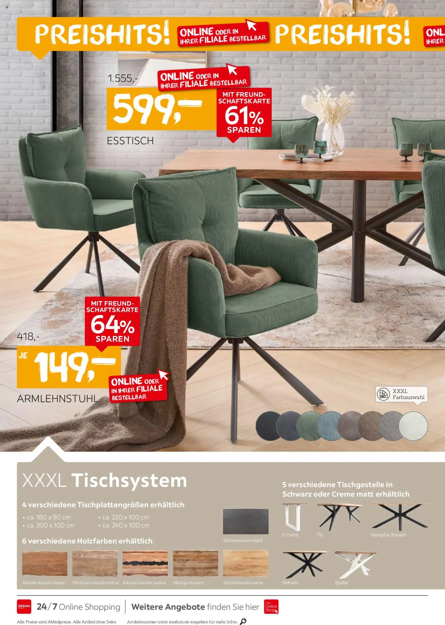 XXXL Lutz Speisen-Preishits! – gültig ab 26.10.2025 | Seite: 8 | Produkte: Esstisch, Creme, Mango