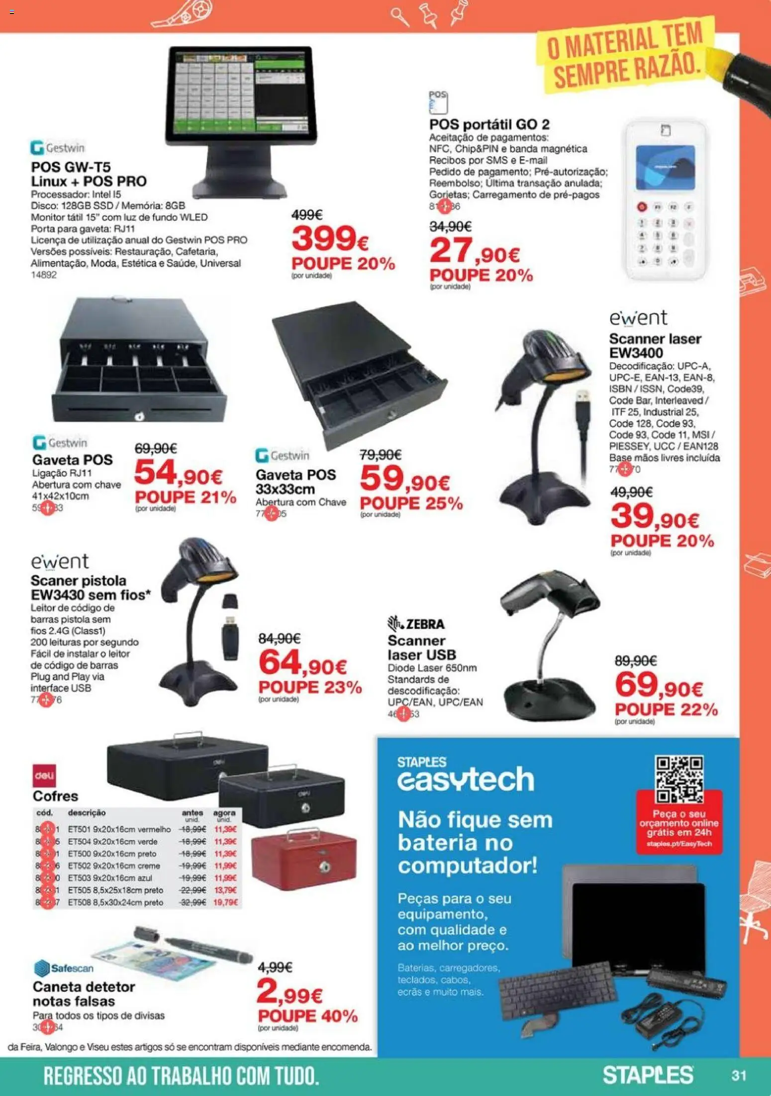 Staples - Folheto Regresso ao Escritório 2026 │ válido de 05.01.2026 | Página: 31 | Produtos: Monitor, Computador, USB, Creme
