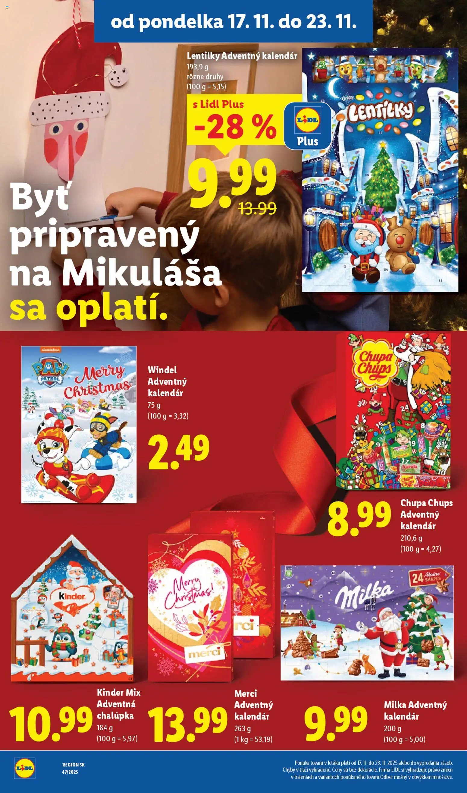 Nové Lidl akcie – leták je platný od 20.11.2025 | Strana: 62 | Produkty: Merci, Kinder, Milka