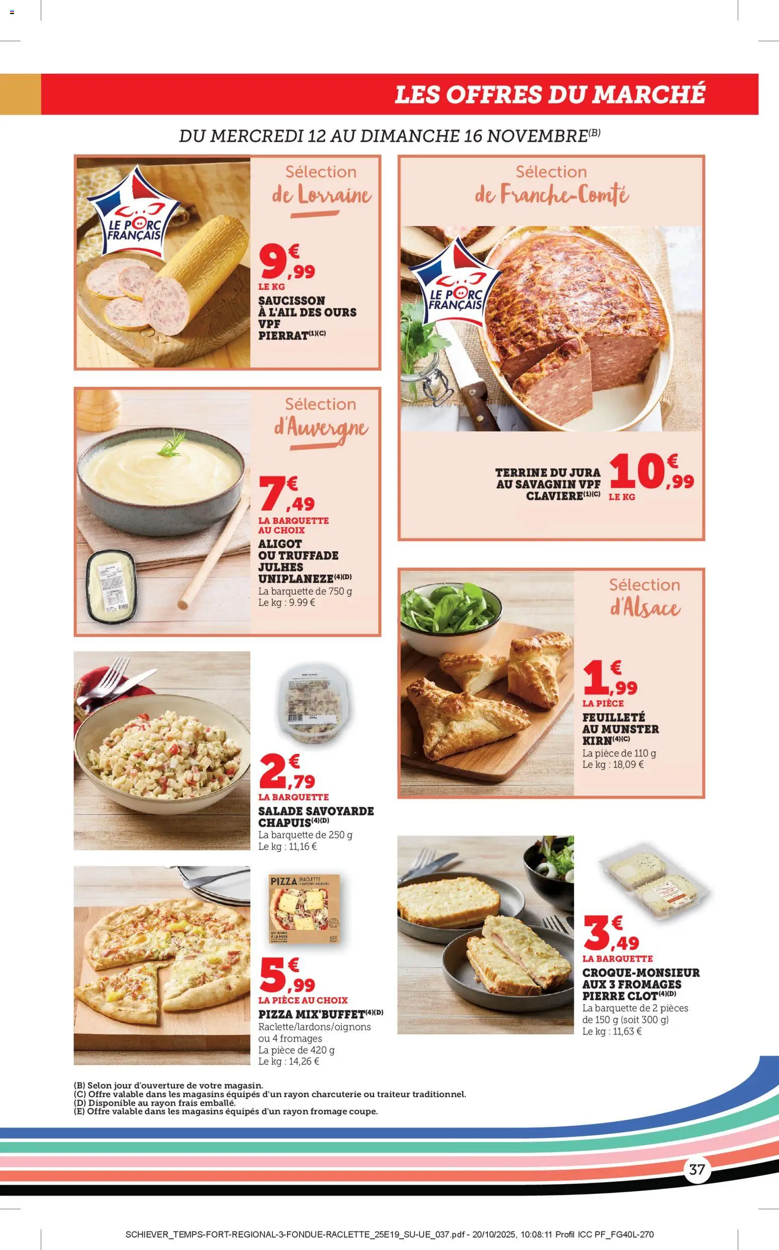 {H1} | Page: 37 | Produits: Salade, Aligot, Fromage, Pizza