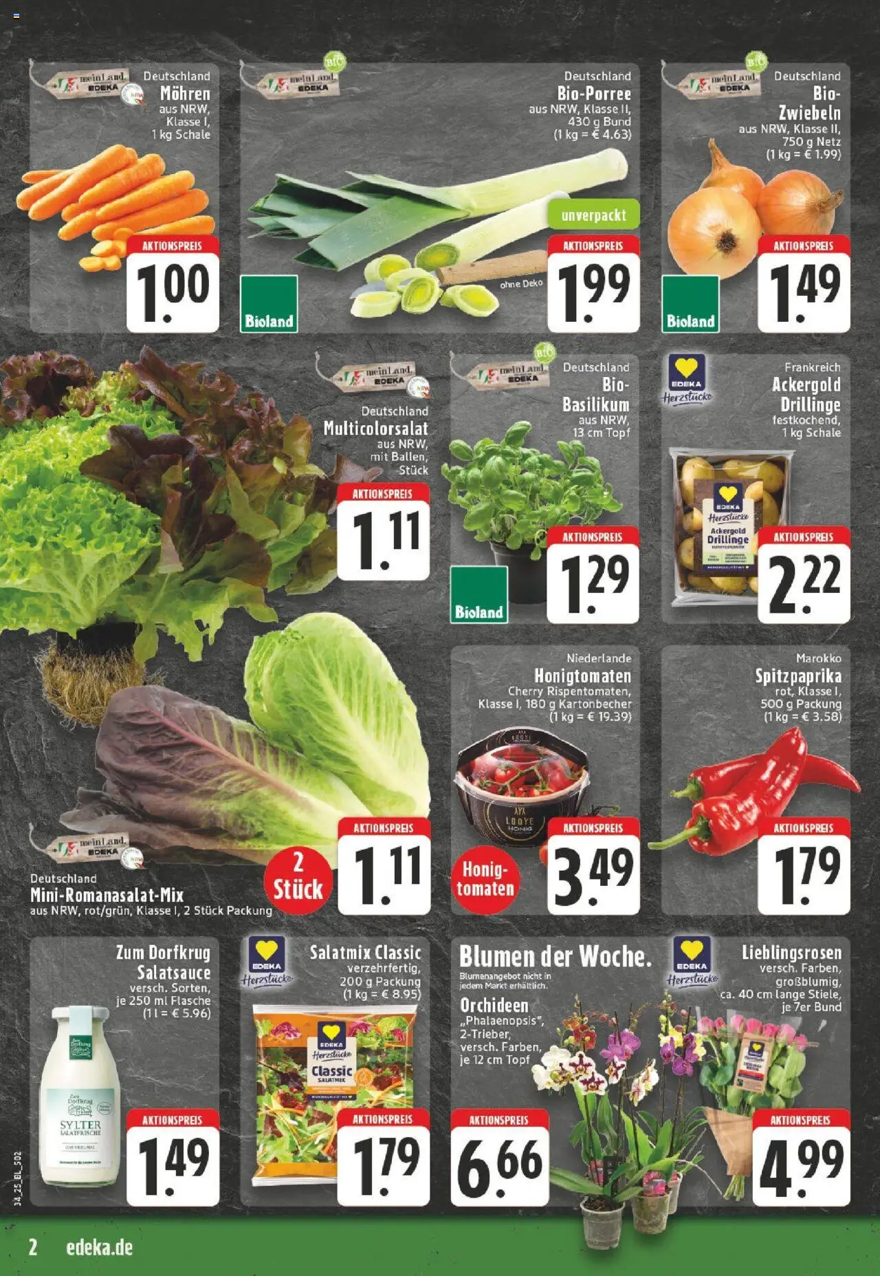 Edeka Prospekt 	 - gültig ab dem 18.08.2025 | Seite: 2 | Produkte: Dressing, Tomaten, Mohren, Zwiebeln