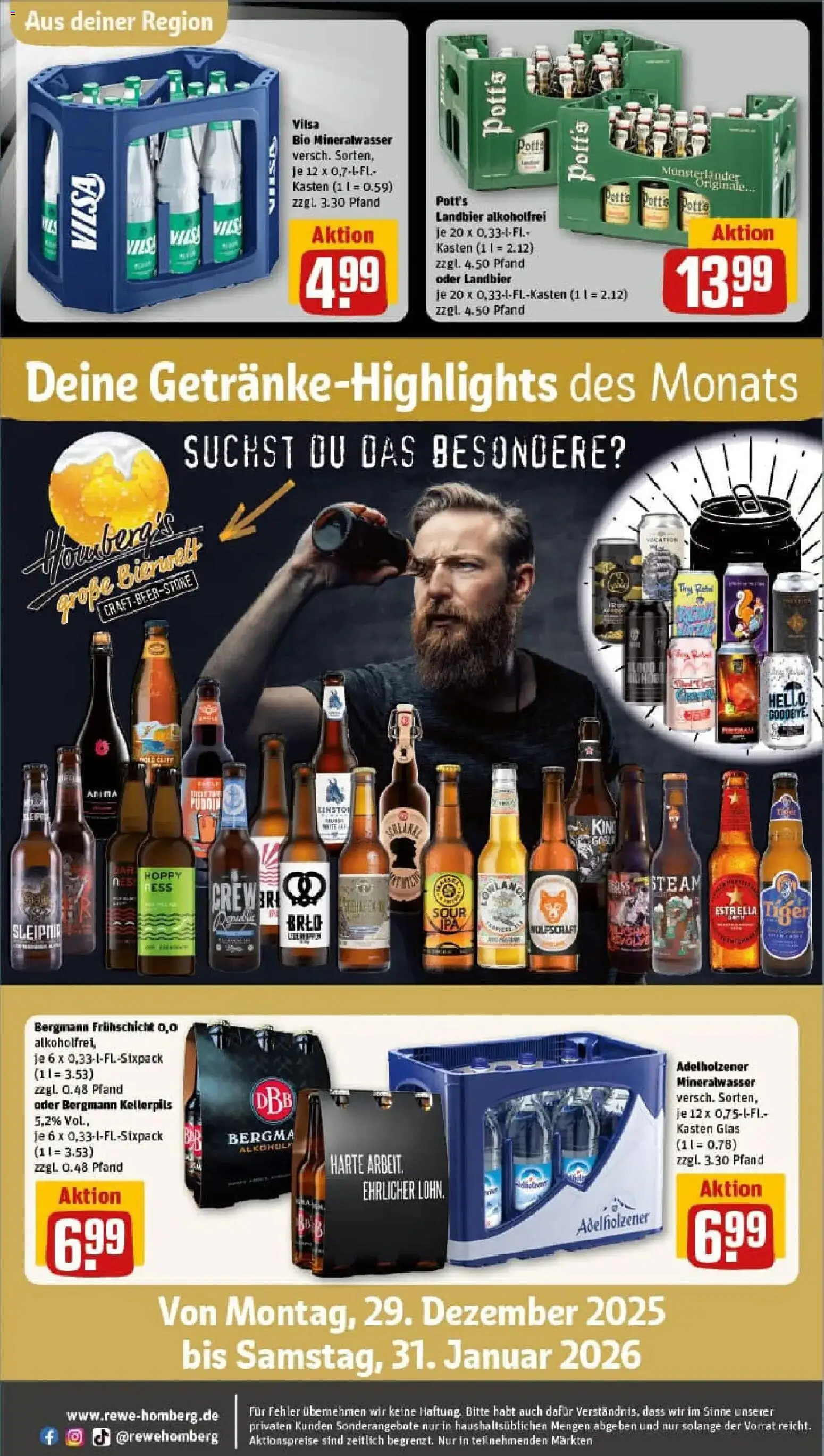 Rewe prospekt Dortmund	 – gültig ab 11.01.2026 | Seite: 31 | Produkte: Adelholzener, Mineralwasser