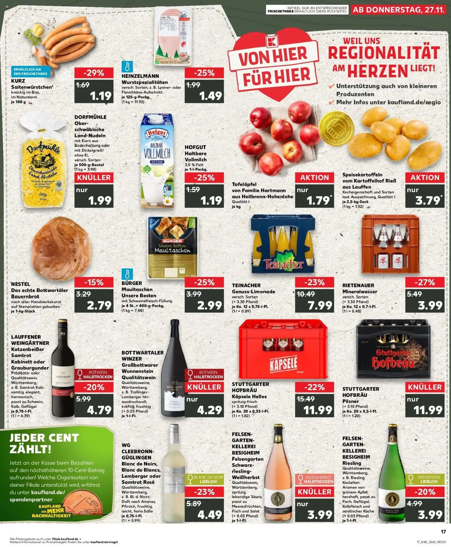 Kaufland prospekt Steinheim An Der Murr	 – gültig ab 30.11.2025 | Seite: 17 | Produkte: Küche, Burger, Mineralwasser, Fisch