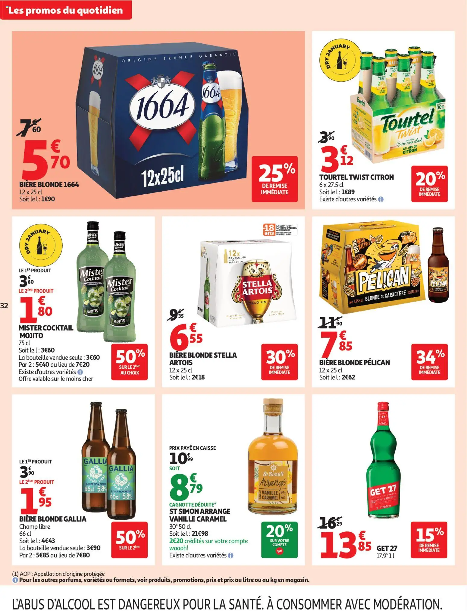 {H1} | Page: 32 | Produits: Biere blonde 1664, Alcool, Citron, Bière